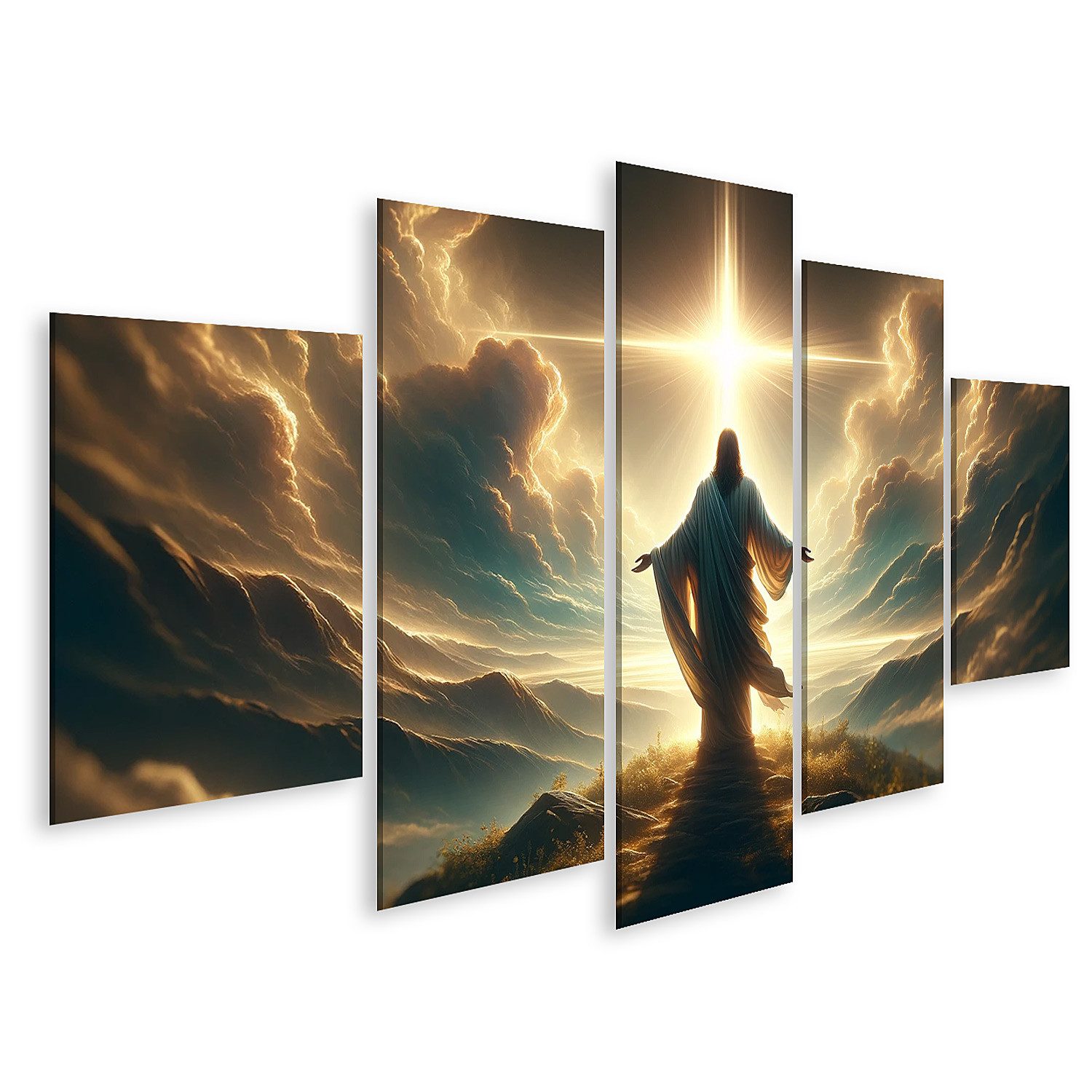 islandburner Leinwandbild Jesus im Sonnenlicht auf Hügel Erlöser günstig online kaufen