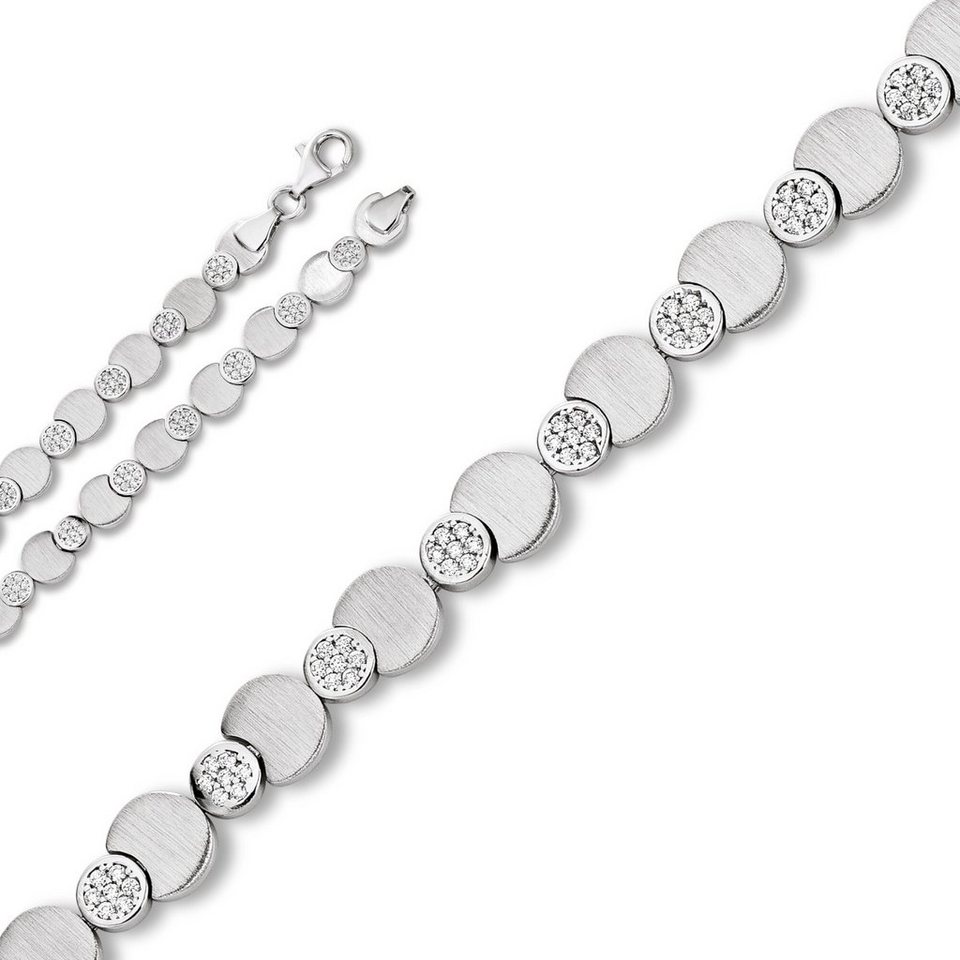 ONE ELEMENT Silberarmband Zirkonia Armband aus 925 Silber 17 cm Ø, Damen  Silber Schmuck, Mit Liebe gefertigt aus 925 Silber