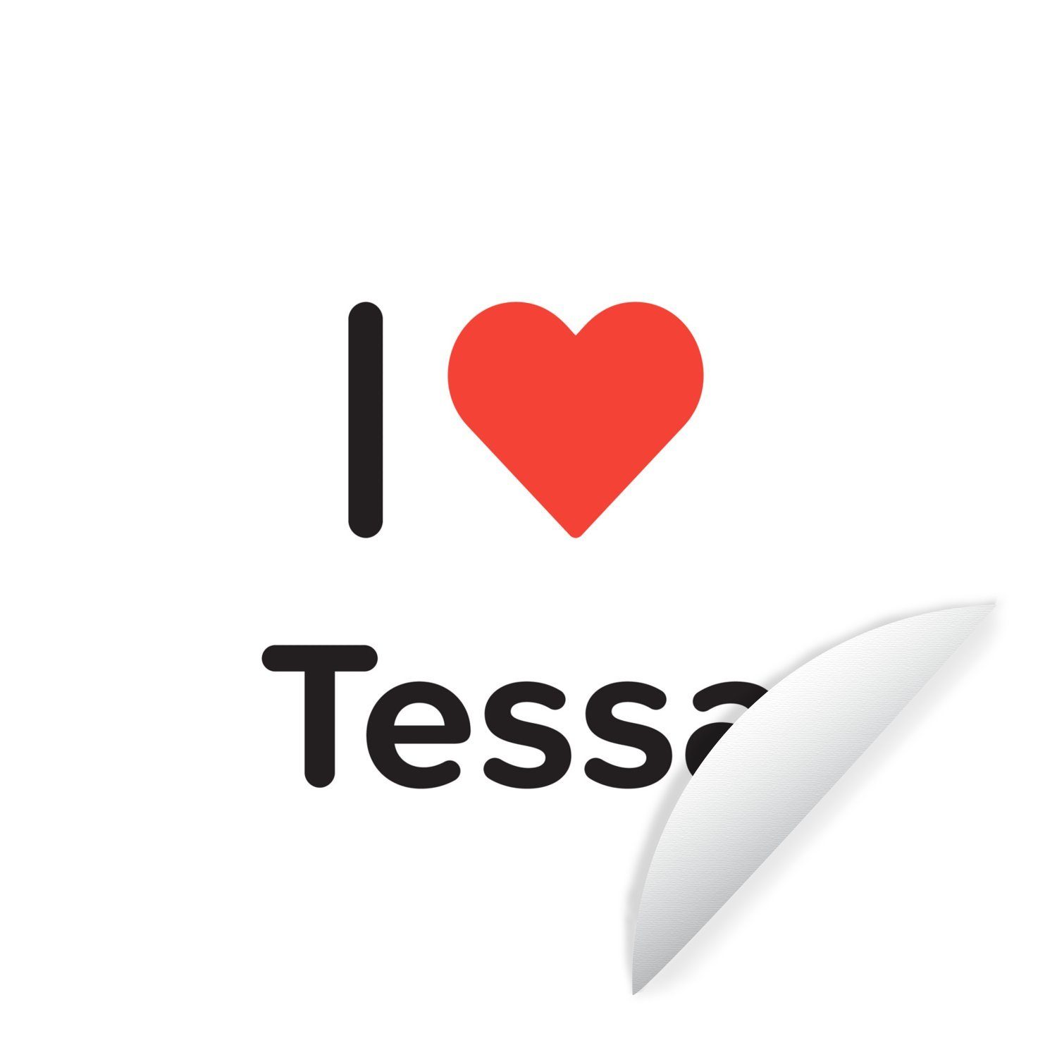 MuchoWow Wandsticker Ich liebe - Tessa - Mädchen (1 St), Tapetenkreis für Kinderzimmer, Tapetenaufkleber, Rund, Wohnzimmer