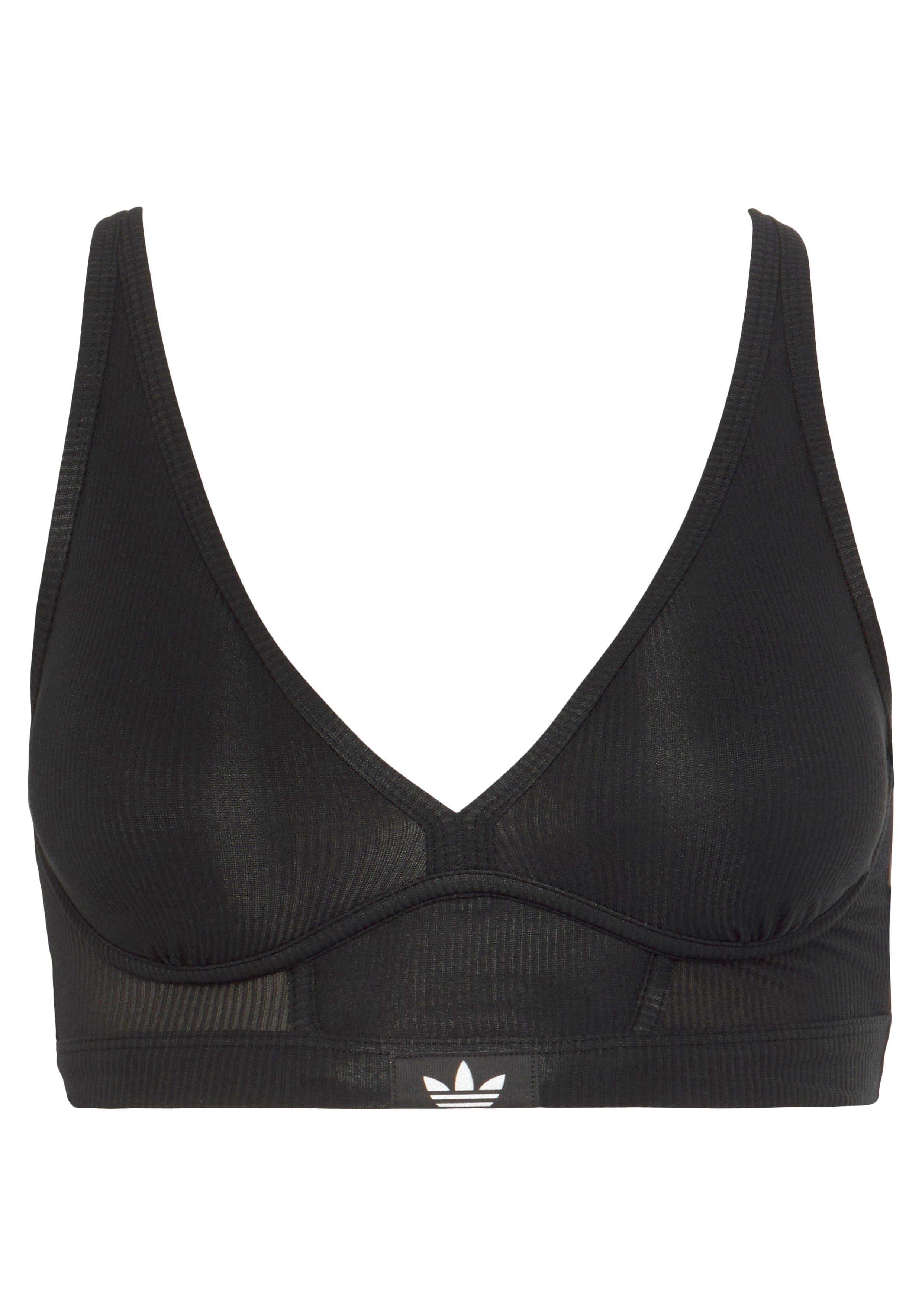 adidas Originals Bustier Flex Ribbed Cotton tiefer V-Ausschnitt, gerippt, e günstig online kaufen