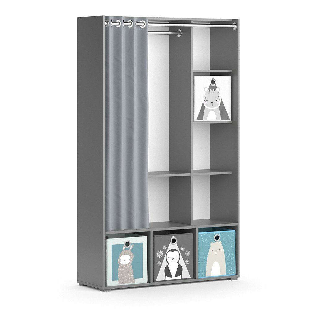 Vicco Kleiderschrank Luigi, Grau, 105.8 x günstig online kaufen