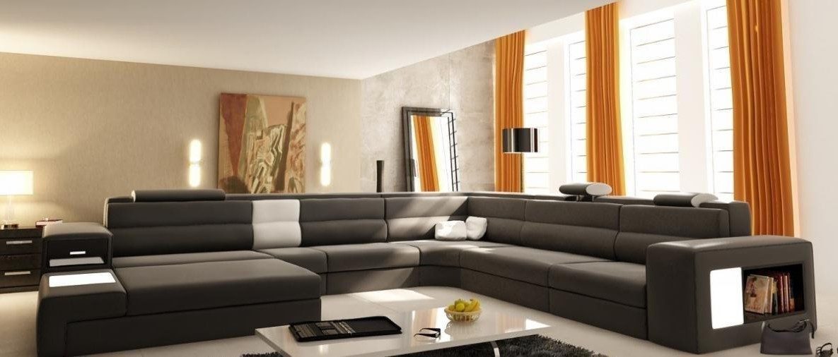 Ecksofa Eckschlafcouch in Beige mit Stauraum und Wellenunterfederung