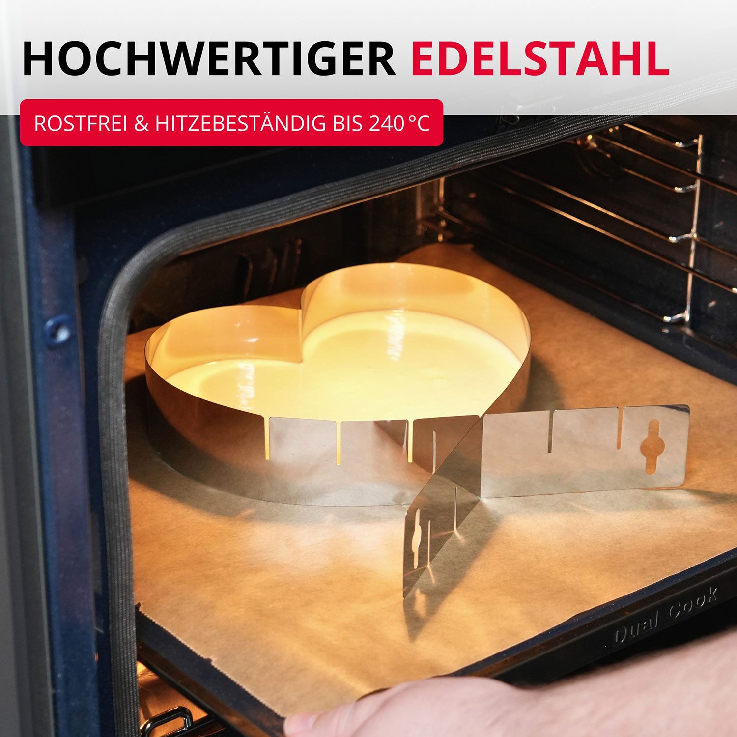 WESTMARK Backform Herzbackform, Variabel verstellbar, Ohne Boden, Rostfreier Edelstahl