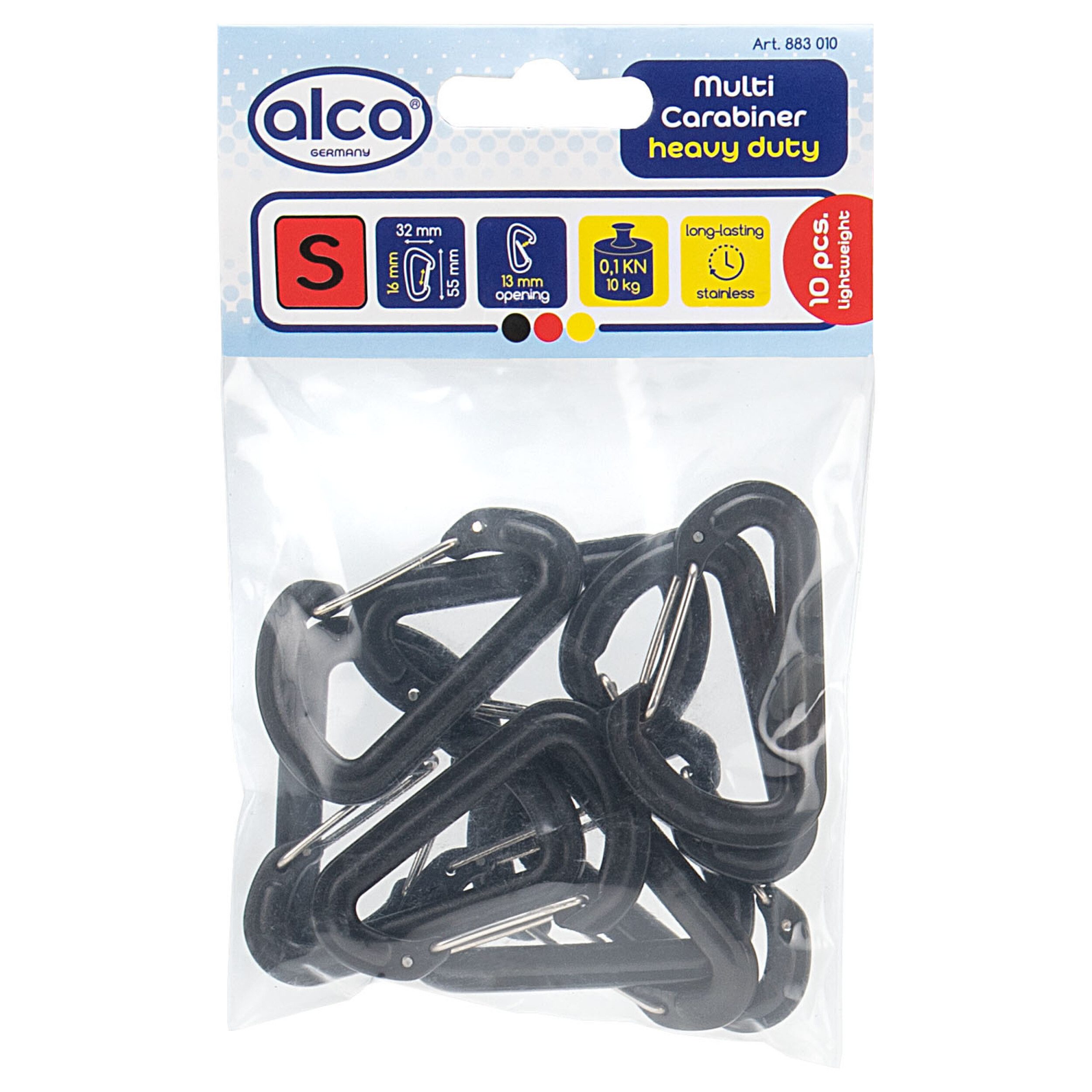Karabiner Karabiner-Haken 10er Set Tragkraft 10 kg Camping Outdoor Freizeit