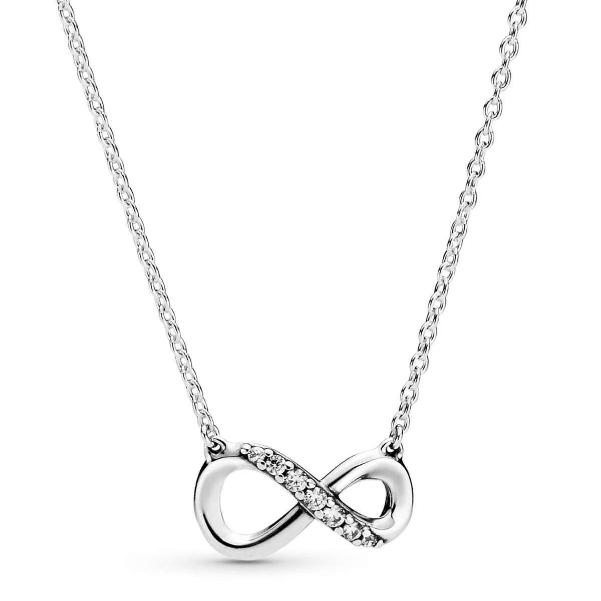 Pandora Kette mit Anhänger 398821C01-50, für Damen Silber 925 Funkelnde Unendlichkeit
