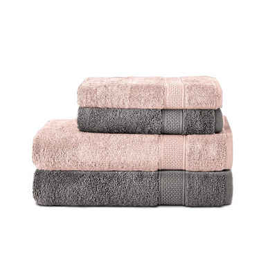 Komfortec Handtuch Set 100% Baumwolle, 2 Handtücher 50x100 cm und 2 Badetücher 70x140 cm, Frottier, (Packung, 4-tlg), Frottee, Weich