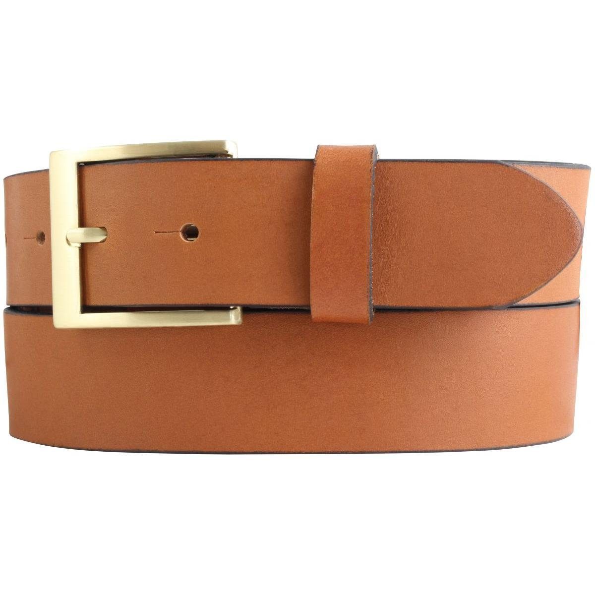 BELTINGER Ledergürtel Überlängen-Gürtel aus Vollrindleder 4 cm - 120-180 cm Ledergürtel für Cognac, Gold