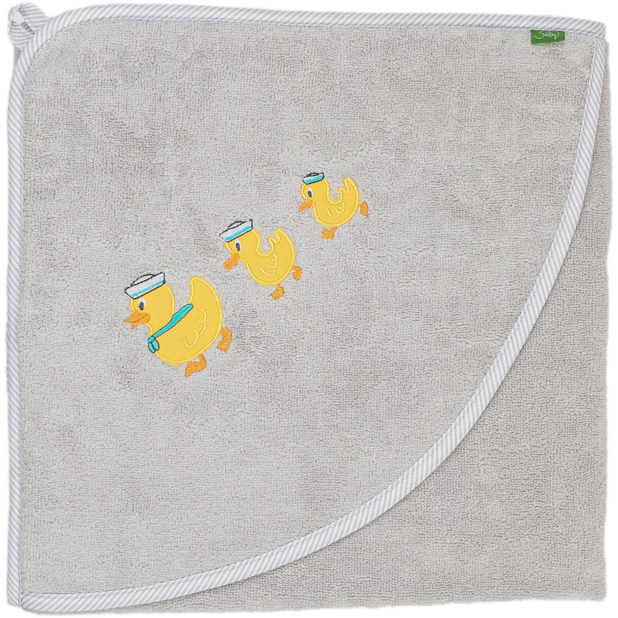 Smithy Kapuzenhandtuch Pastellflausch Ente Frottee, 100% Baumwolle (1-St), 100 x 100 cm