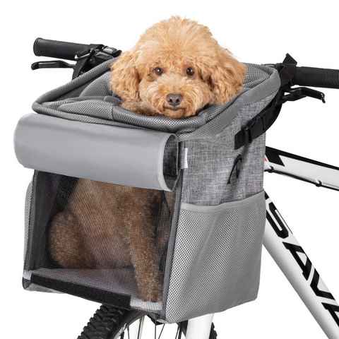 Navaris Tiertransporttasche Rucksack für Hunde Katzen - 31x27x27cm - Hundefahrradkorb bis 10 kg