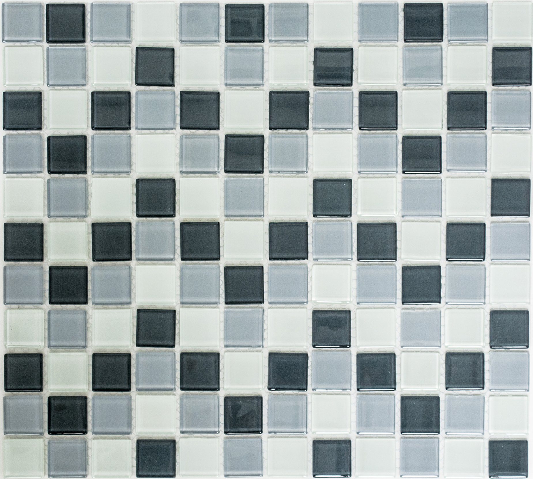 Mosani Mosaikfliesen Mosaik Glasmosaik Küche Fliesen BAD grau anthrazit WC weiss