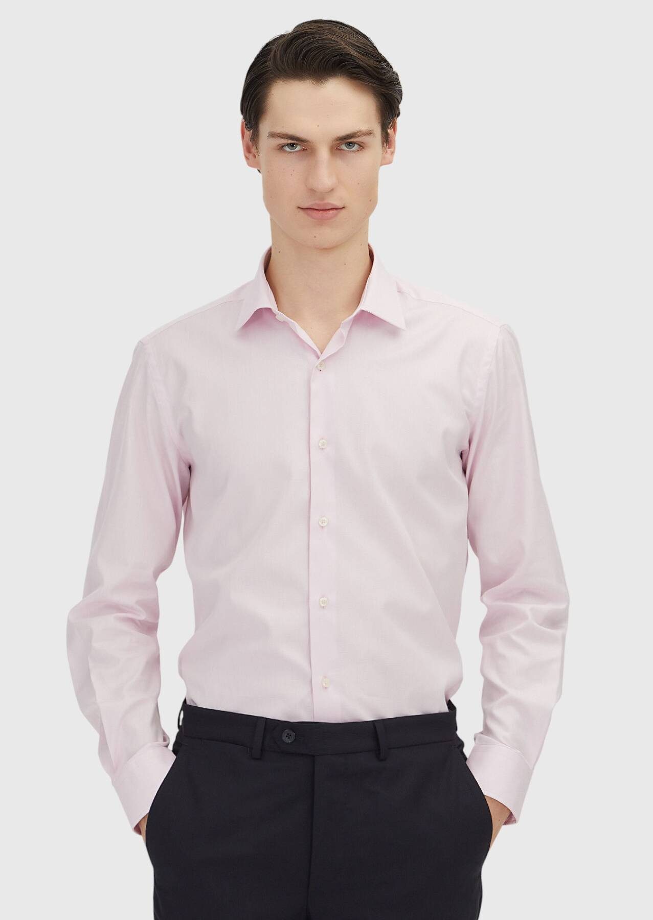 RAMSEY Hemdbluse Rosa Regular Fit Baumwollhemd 100%