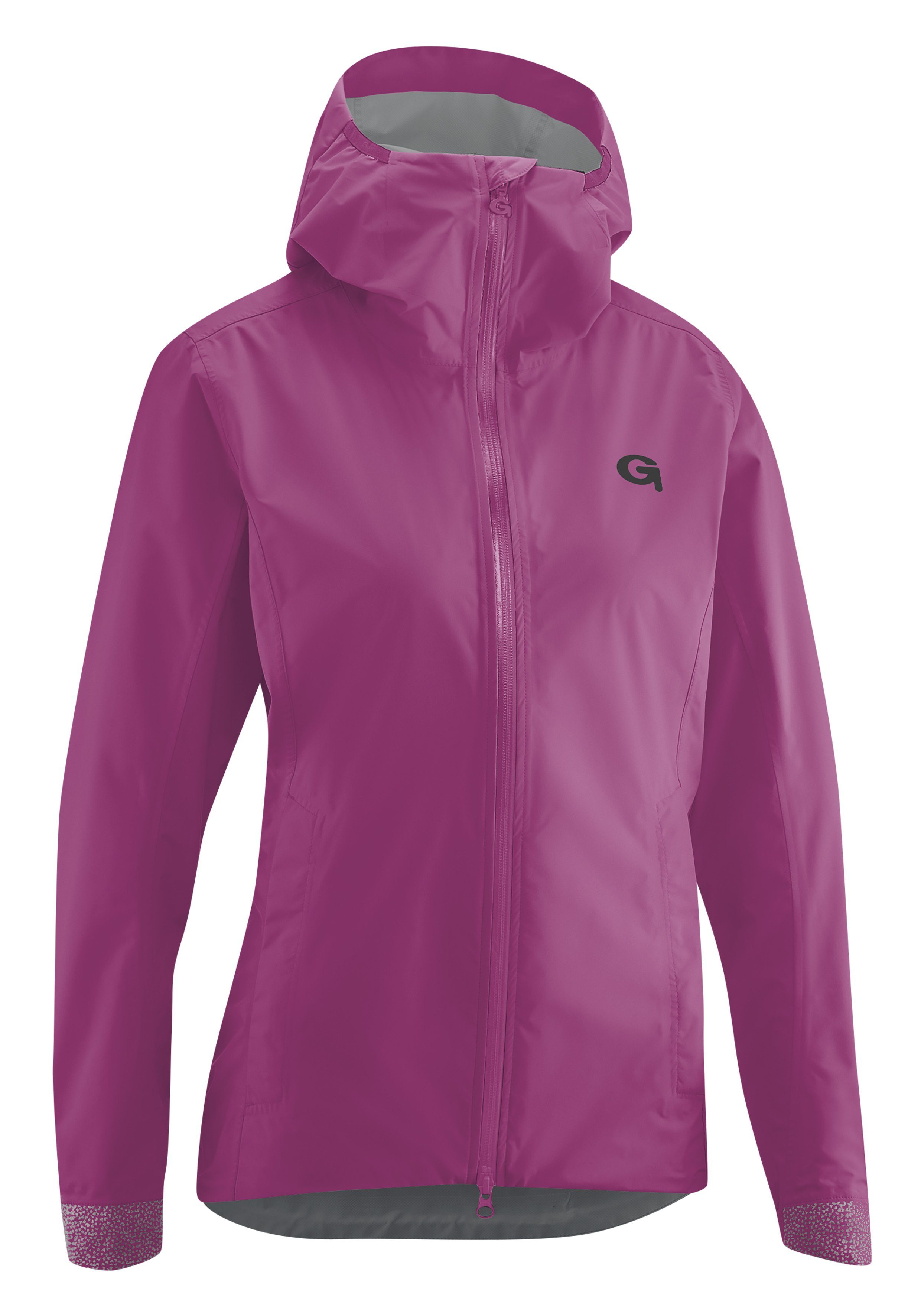 Gonso Fahrradjacke Sura Damen wind- wasserdicht, lila Plus und Radjacke Regenjacke mit Kapuze