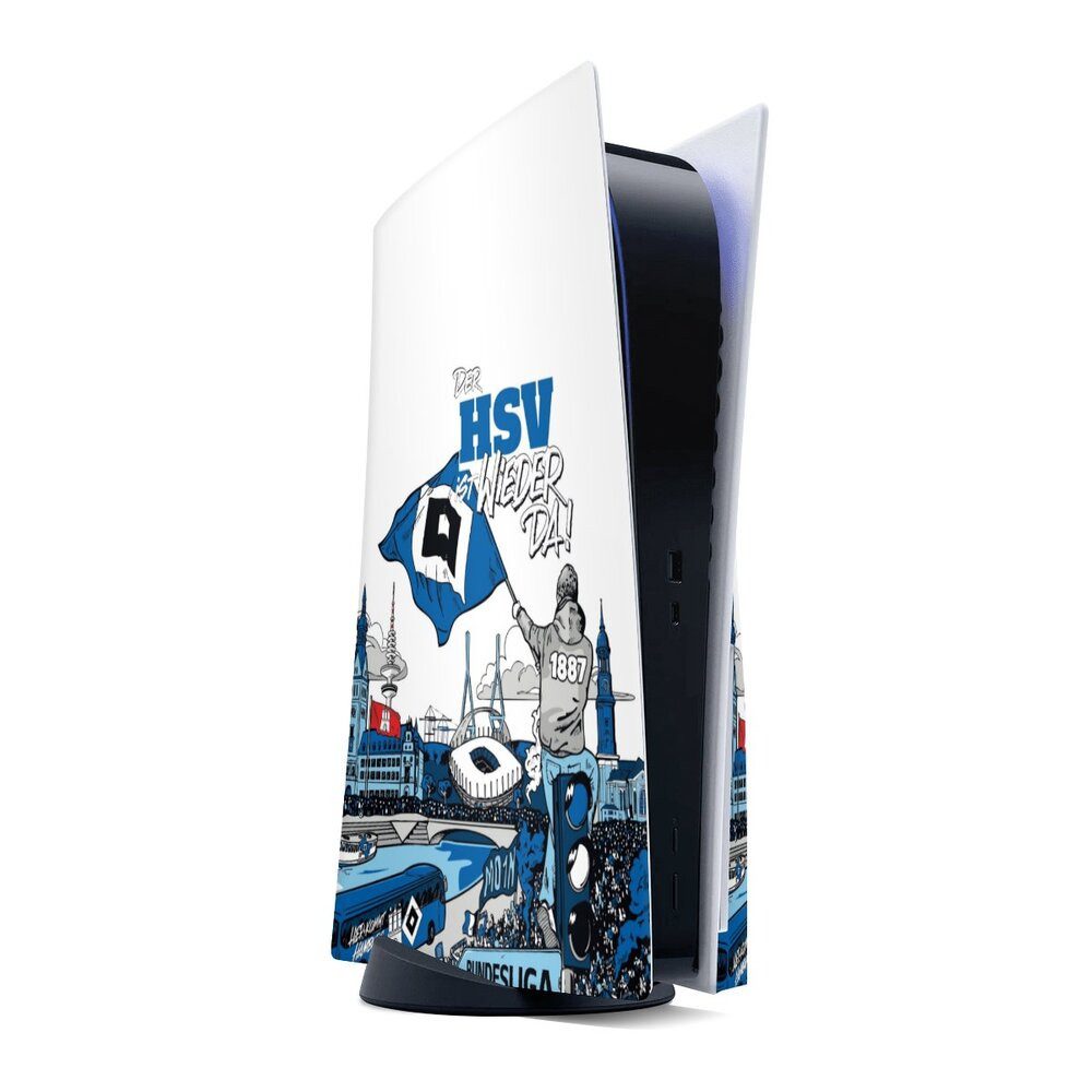 DeinDesign Konsolen-Cover Hamburger SV Offizielles Lizenzprodukt Aufstieg, Sony Playstation 5 Disc Edition Skin Aufkleber Sticker Folie