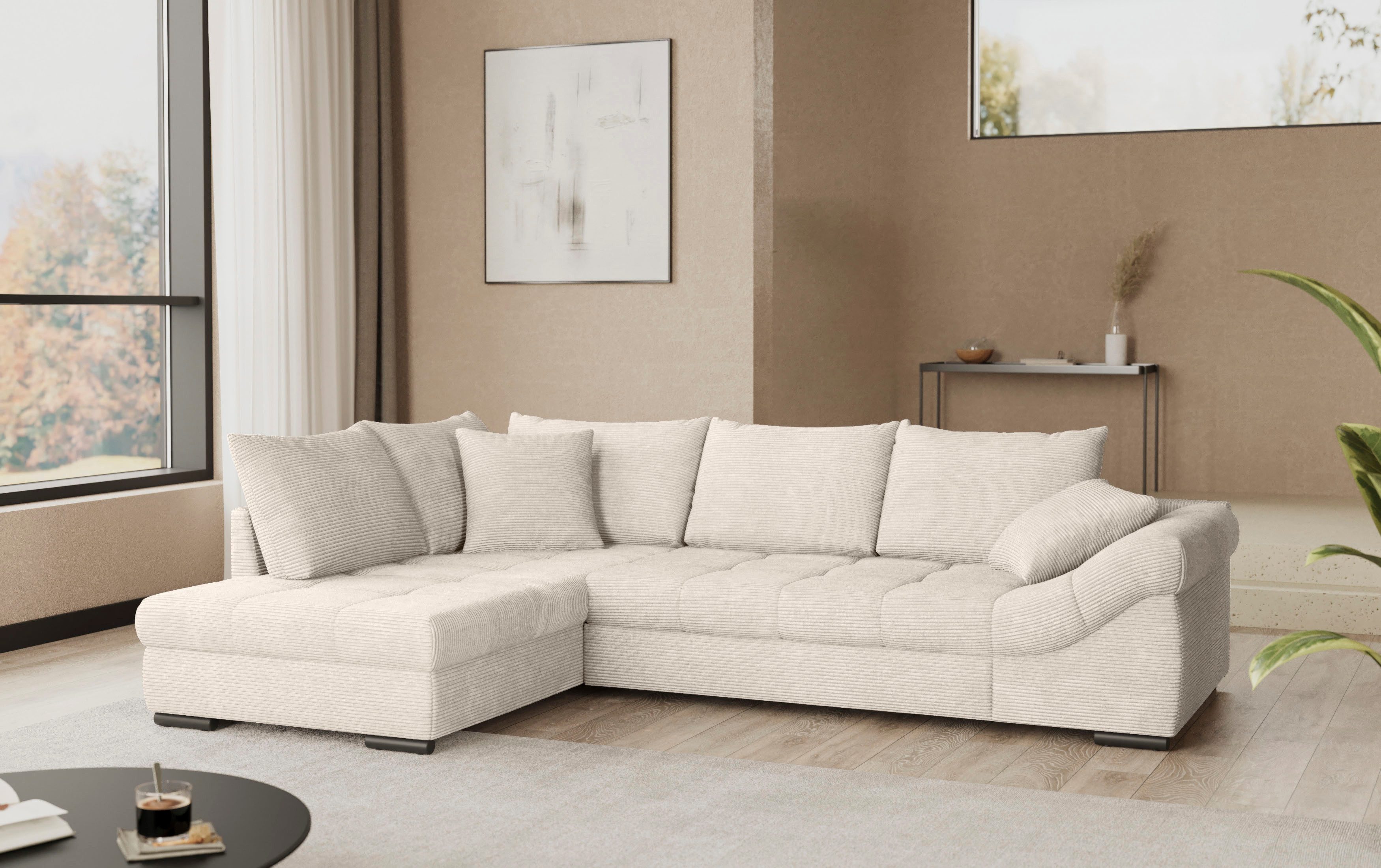 Mr. Couch Ecksofa "Allegro, L-Form" mit Hochschläfer-Bettauszug, wahlweise günstig online kaufen