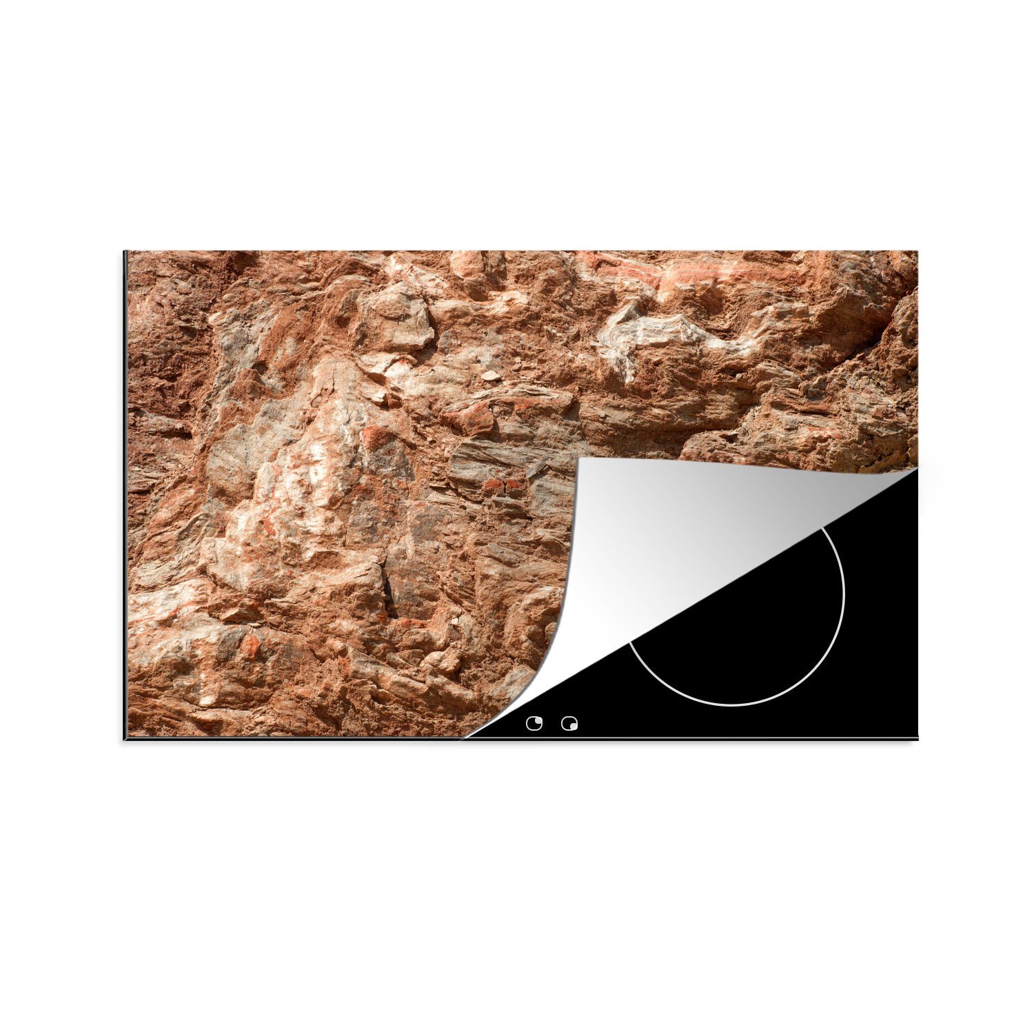 MuchoWow Herdblende-/Abdeckplatte Felsstruktur im Gebirge, Vinyl, (1 tlg), 81x52 cm, Induktionskochfeld Schutz für die küche, Ceranfeldabdeckung