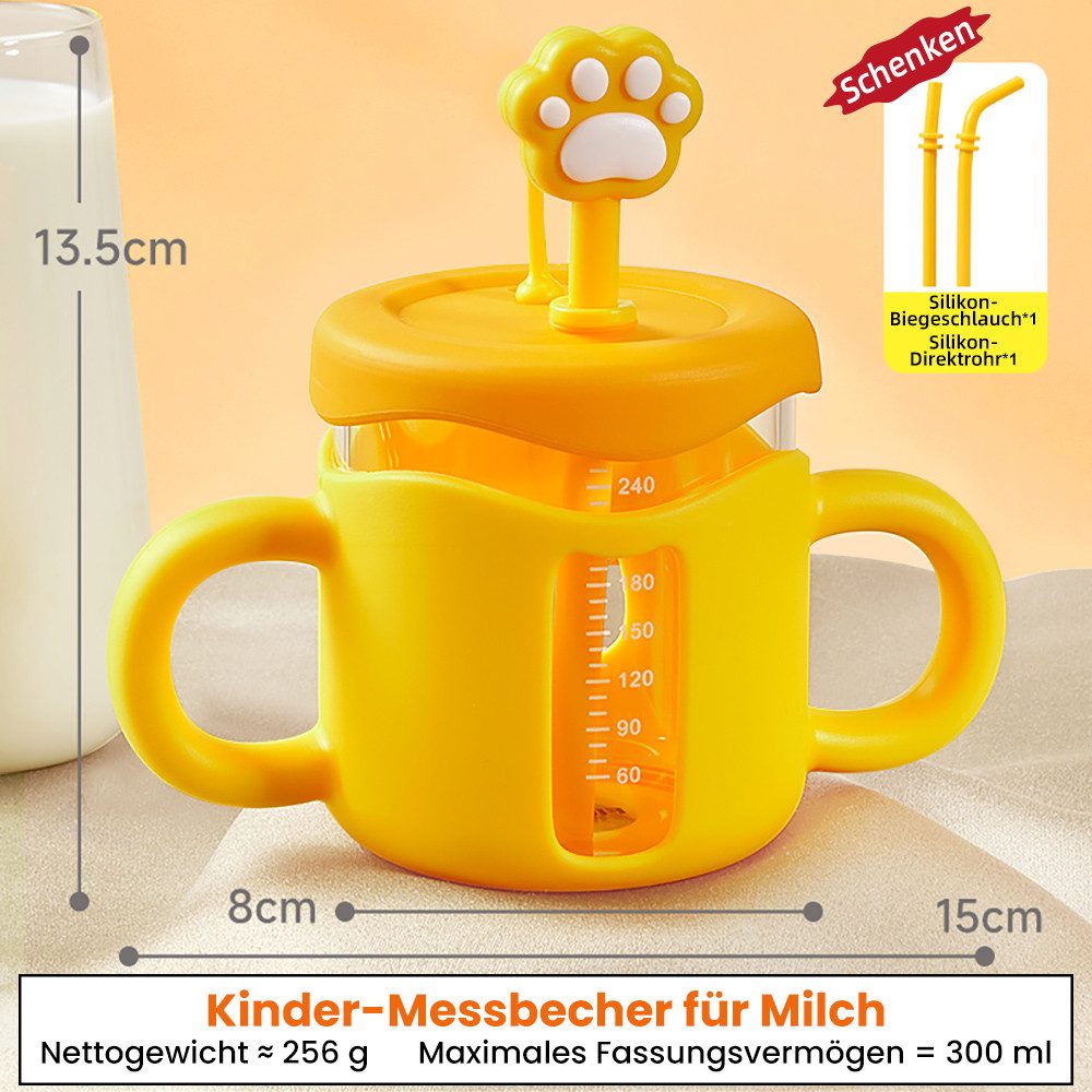 Flumot Babyflasche Baby- und Kleinkind-Strohhalmbecher mit Skala für Kinder ab 3 Jahren
