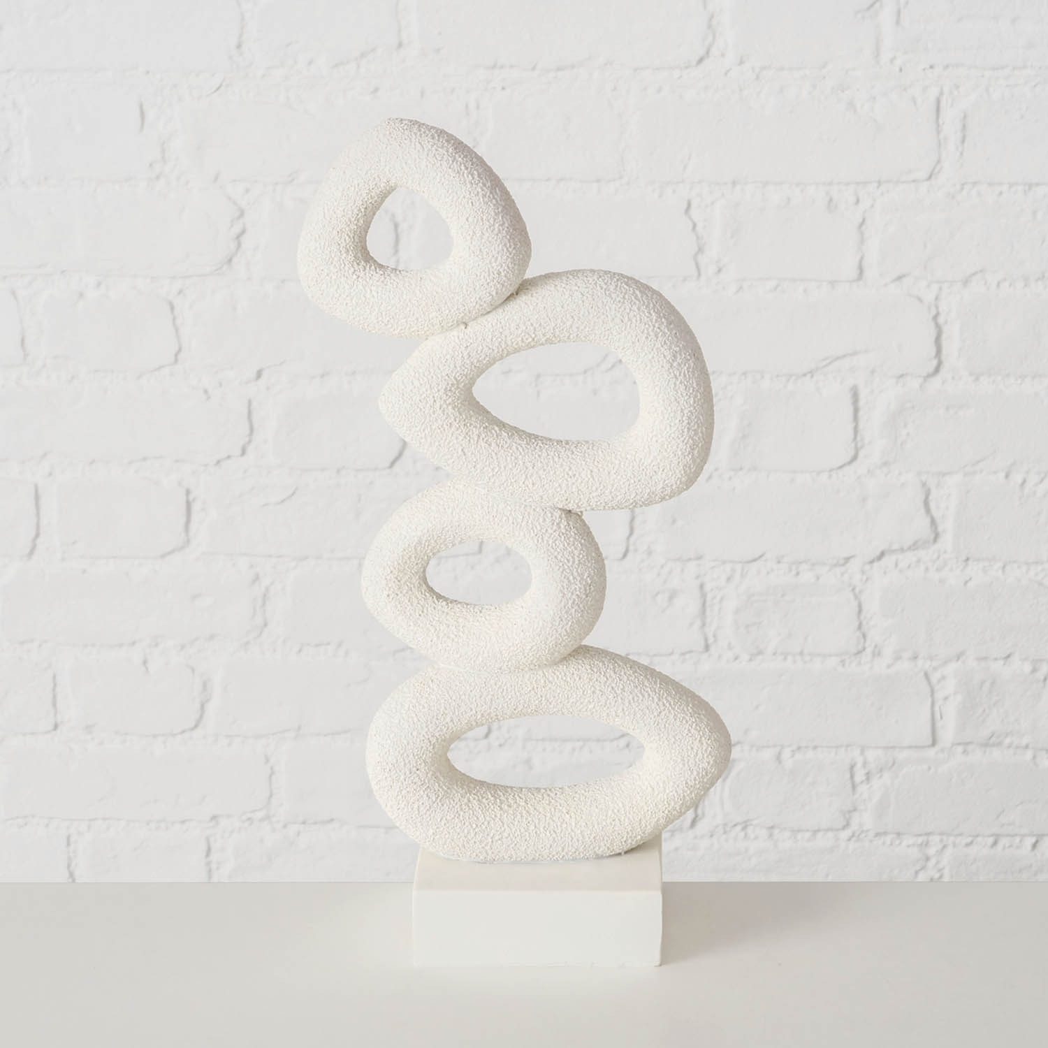 BOLTZE GRUPPE GmbH Dekoobjekt MARO, B 16 cm, H 37 cm, Cremeweiß, Kunstharz, (1 St), Deko-Aufsteller