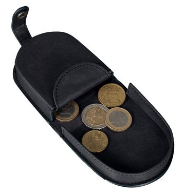 Benthill Mini Geldbörse Echt Leder Münzbörse mit Kleingeldschütte Kleingeldbörse für Münzen, Münzfach