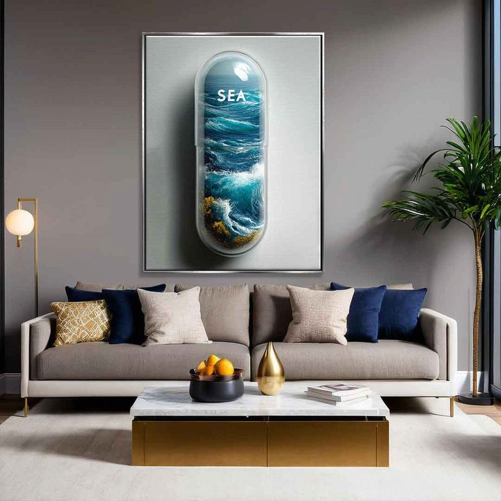 DOTCOMCANVAS® Leinwandbild SEA PILL, Leinwandbild SEA PILL Wandbild Kunstdruck