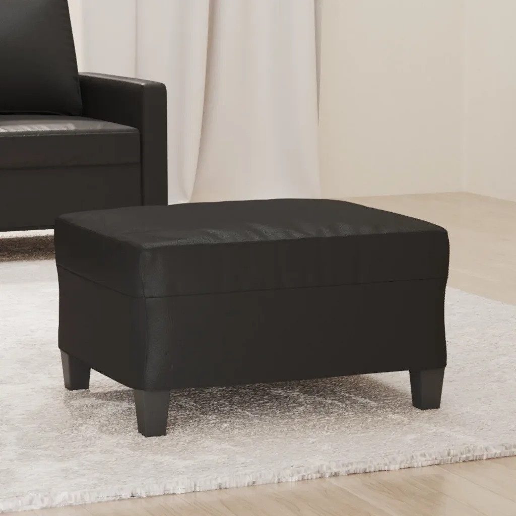 vidaXL Polsterhocker Fußhocker Schwarz 70x55x41 cm Kunstleder