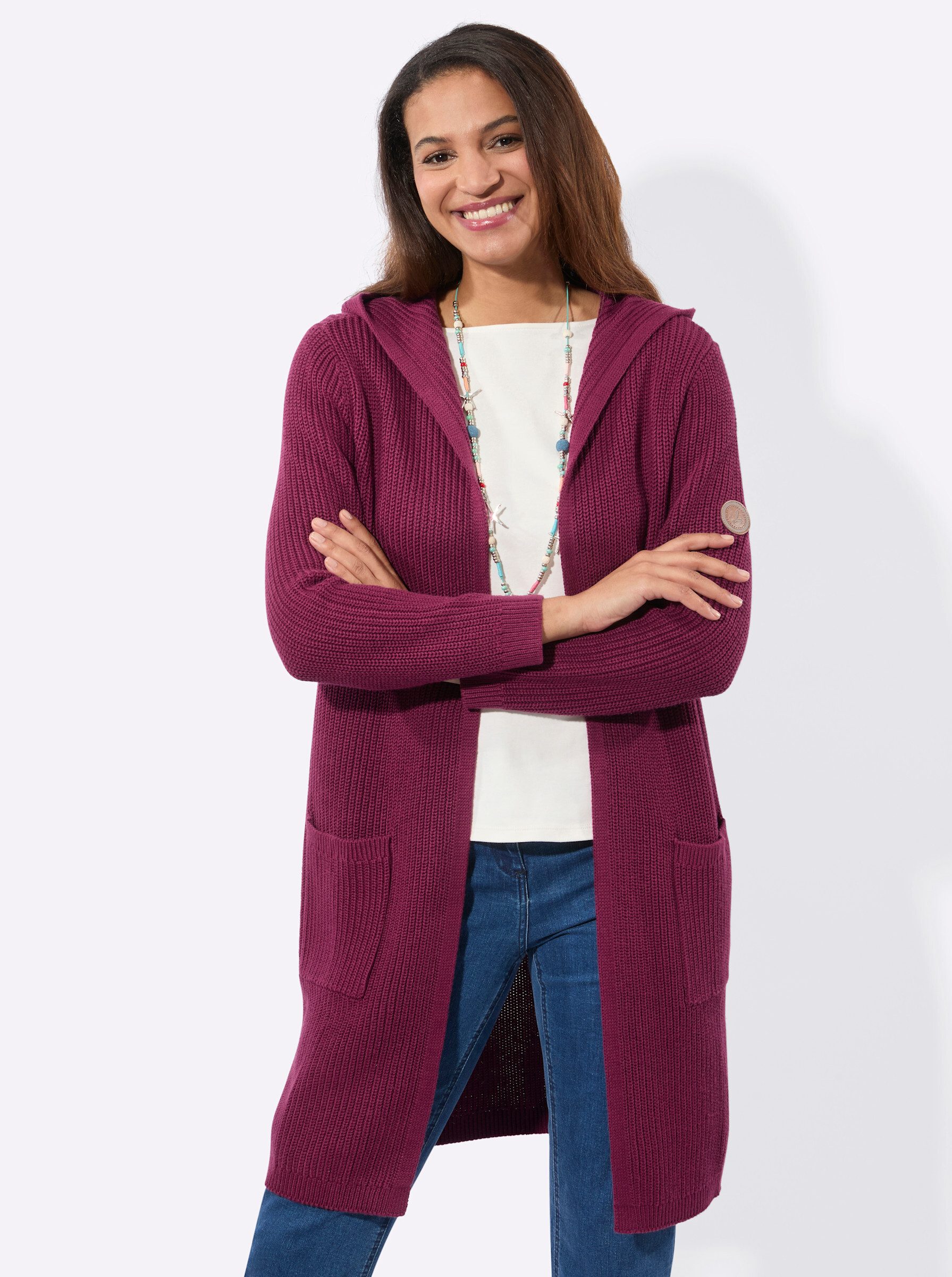 Witt Strickjacke Strickmantel Langarm Ripp