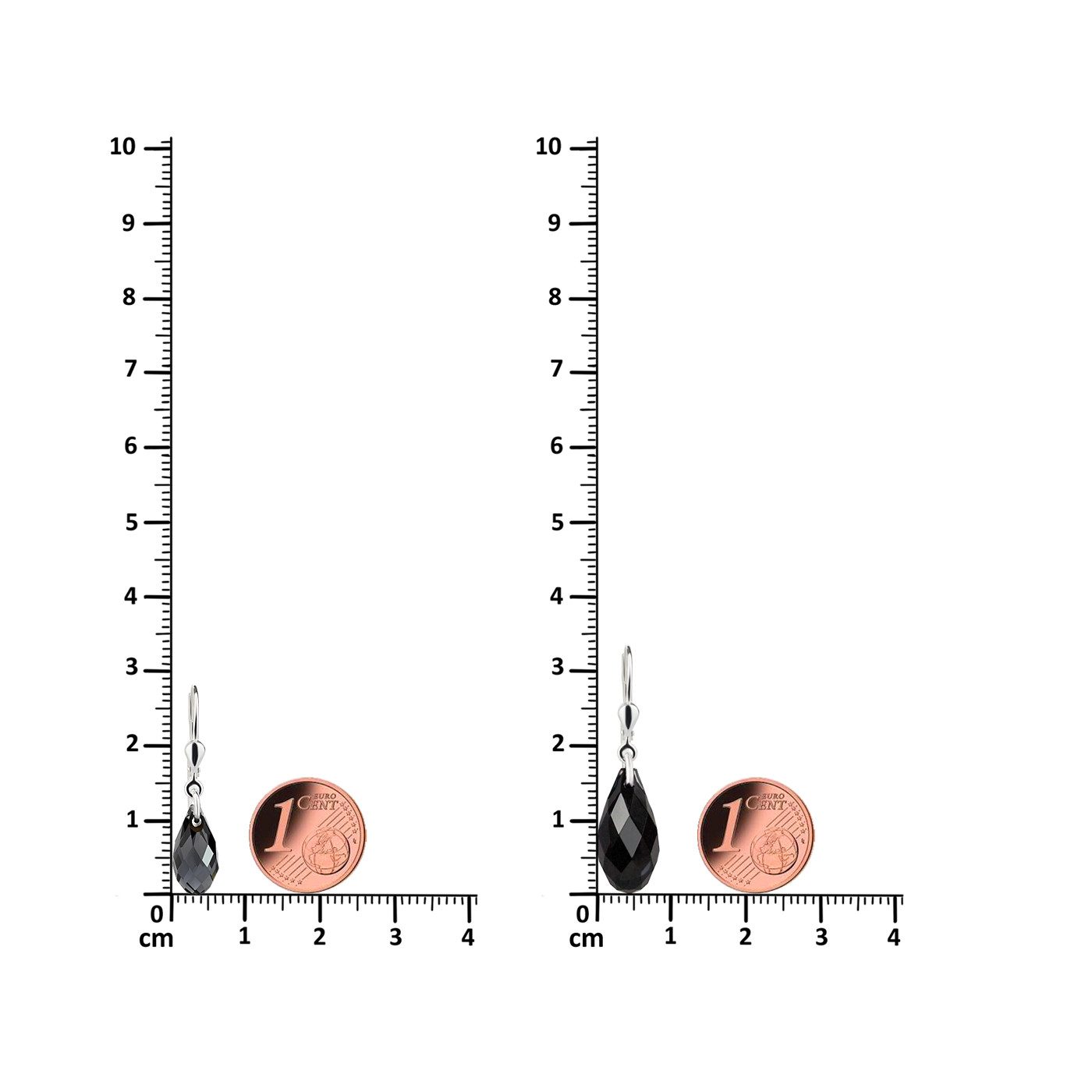 Schöner-SD Paar Ohrhänger Tropfen Kristall Hänger Tropfen hängend 925 Silber mit Markenkristall, Ohrringe für Mädchen und Damen
