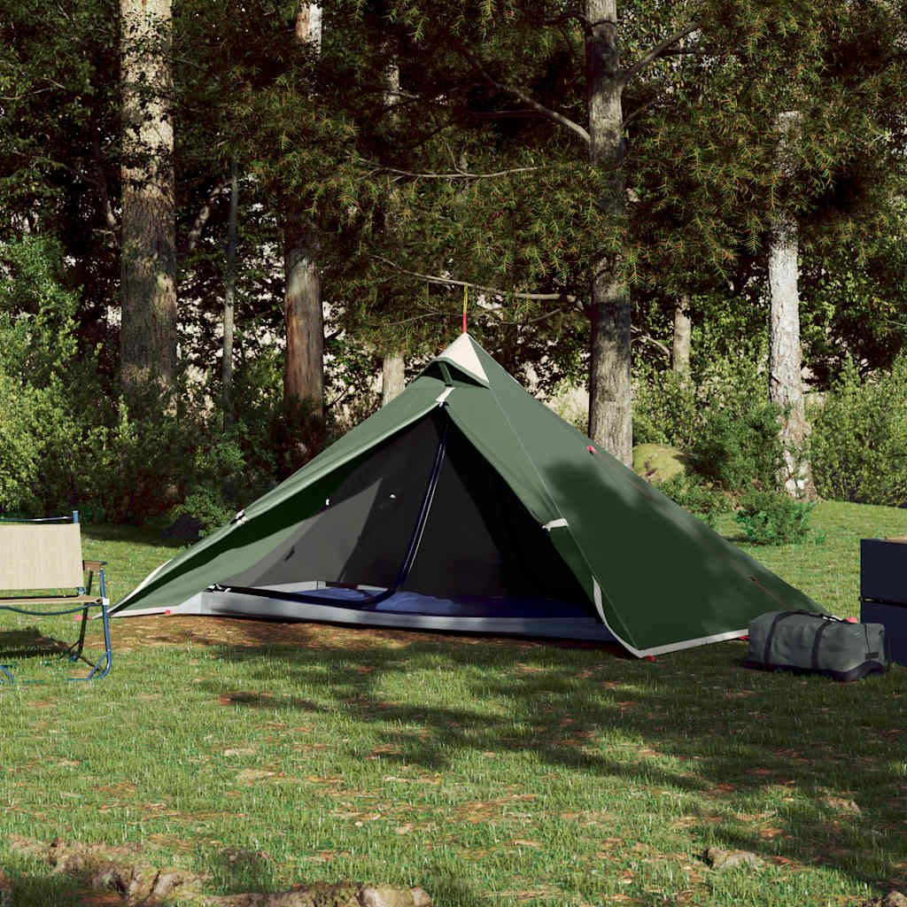 furnicato Faltzelt Campingzelt Tipi 235x96x119 cm Grün, (1 tlg), Wetterfestes Einzelzelt mit E-Anschluss und abnehmbarem Überzelt