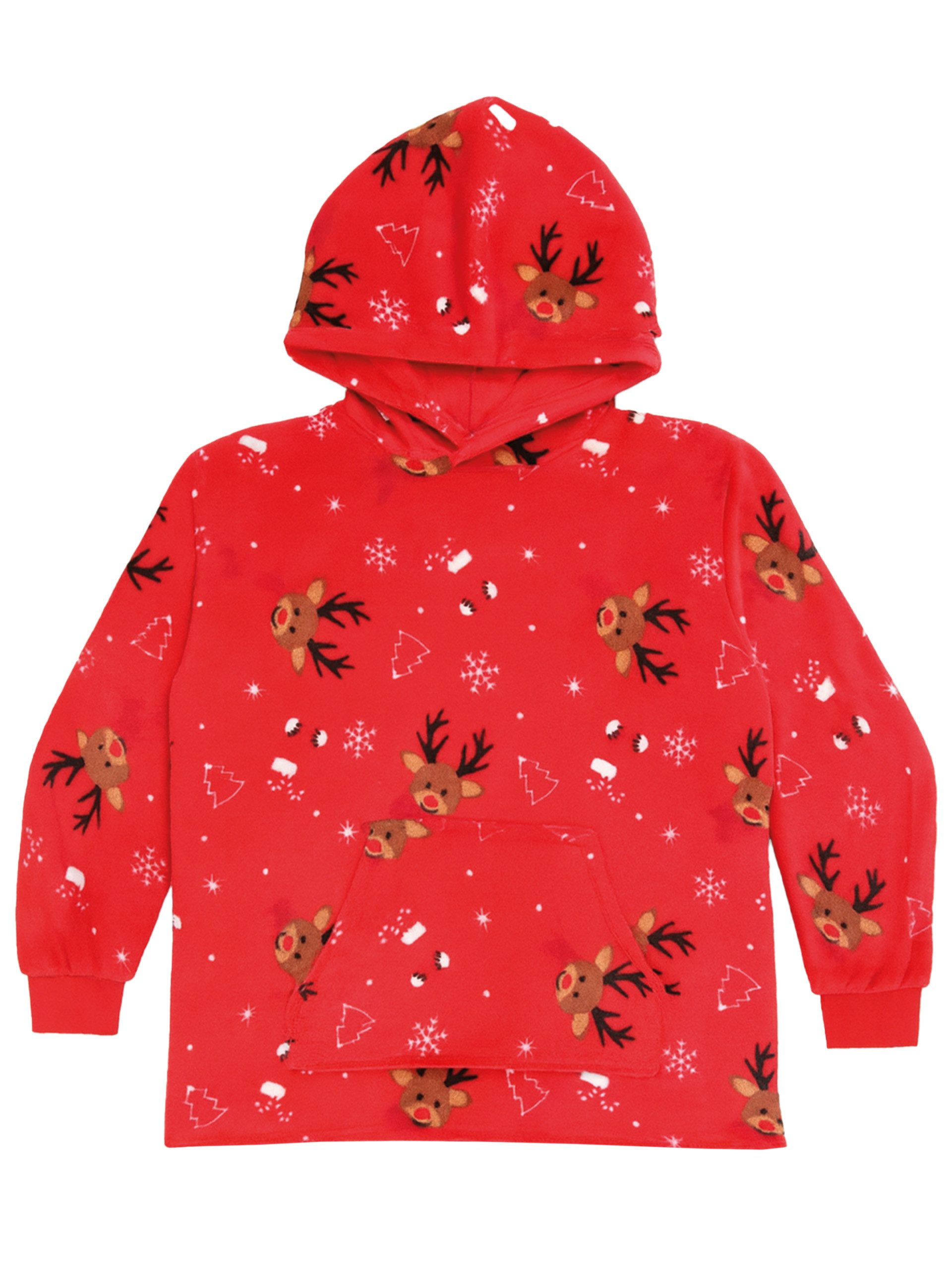 United Labels® Kapuzenpullover X-MAS Oversize Cozy Hoodie Rentier Kuschelpullover Deckenpullover