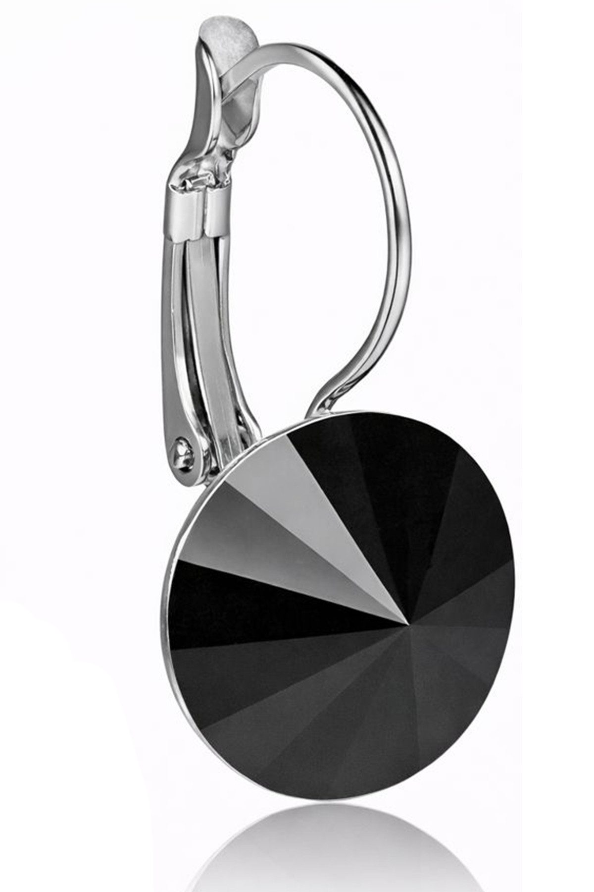 LUISIA® Paar Ohrhänger Silberne Ohrringe "Rivoli" mit 12 mm Kristallen von Swarovski® (2-tlg., inkl. Schmuckbox), Große Farbauswahl