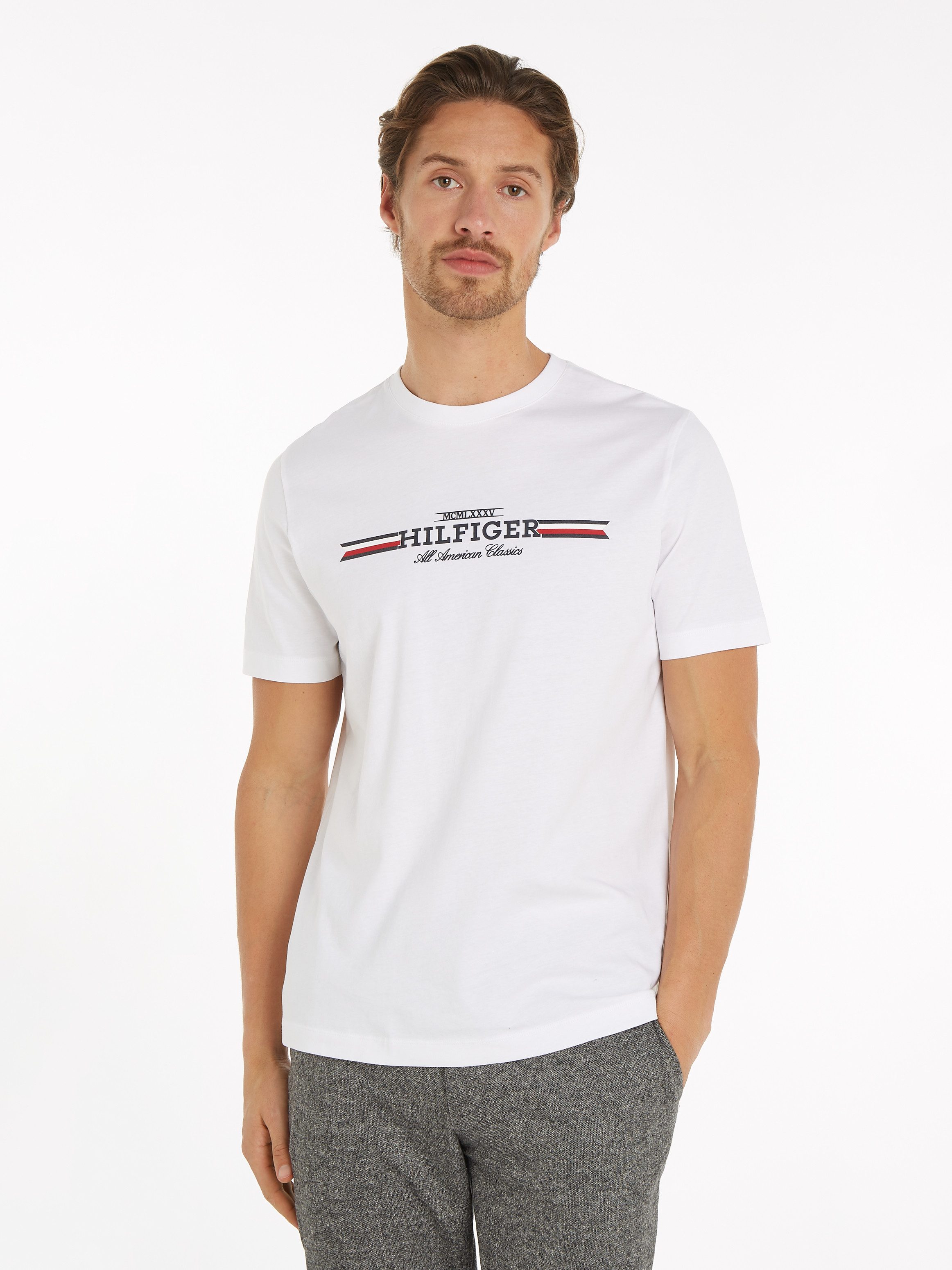 Tommy Hilfiger Rundhalsshirt HILFIGER CHEST STRIPE günstig online kaufen