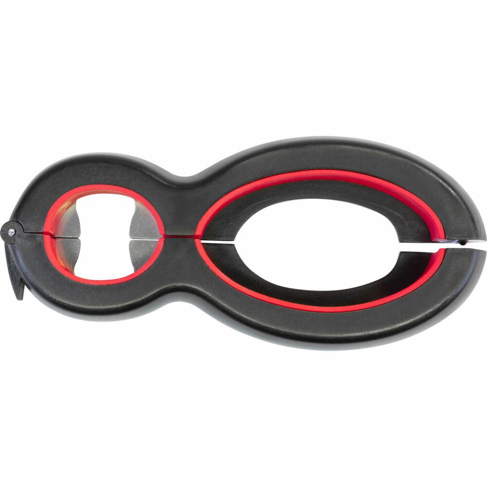 WESTMARK Flaschenöffner Gummierte Innenfläche, 14 x 6 cm, Edelstahl/Kunststoff, Schwarz/Rot