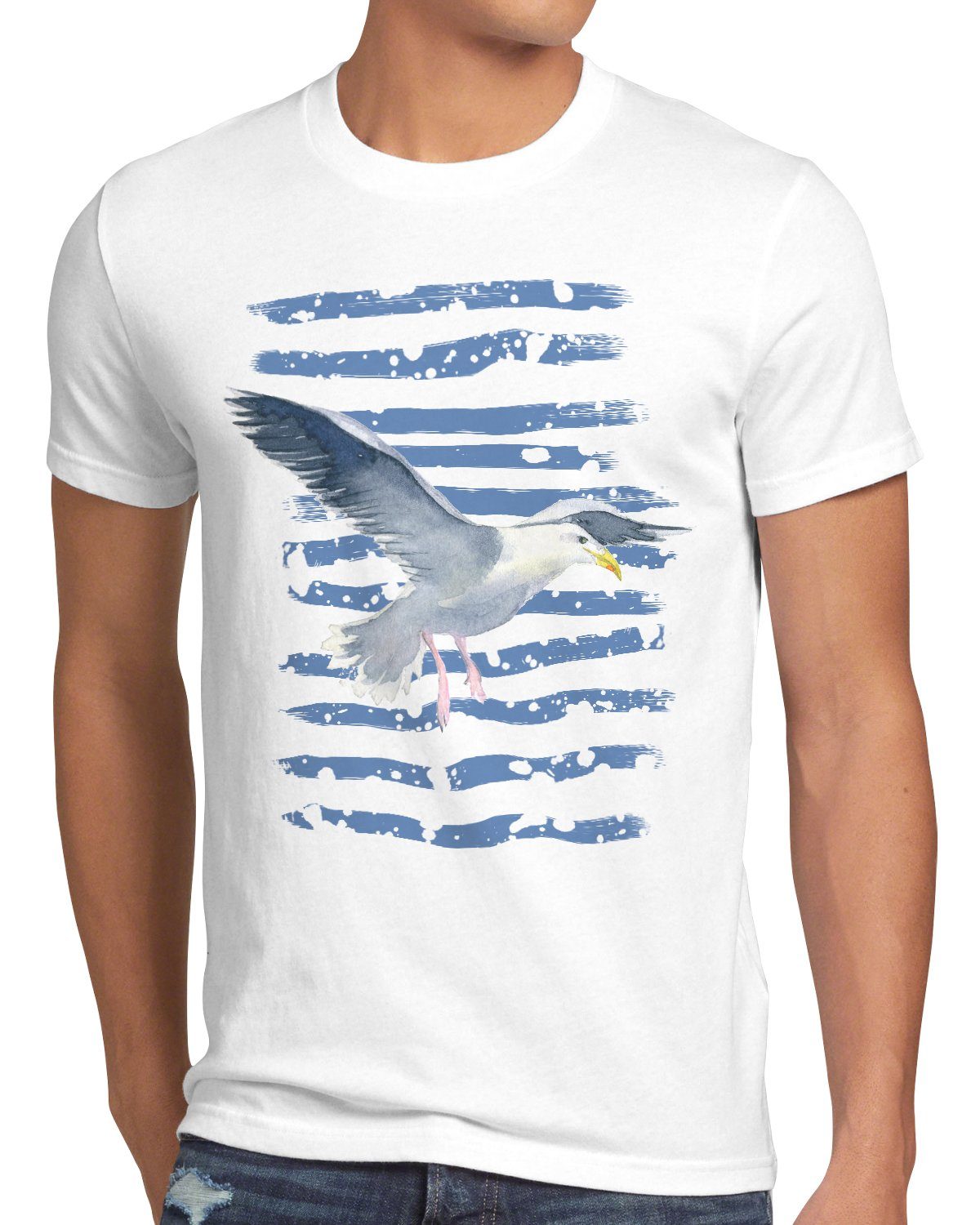 style3 Print-Shirt Herren T-Shirt Möwe ozean meer strand insel