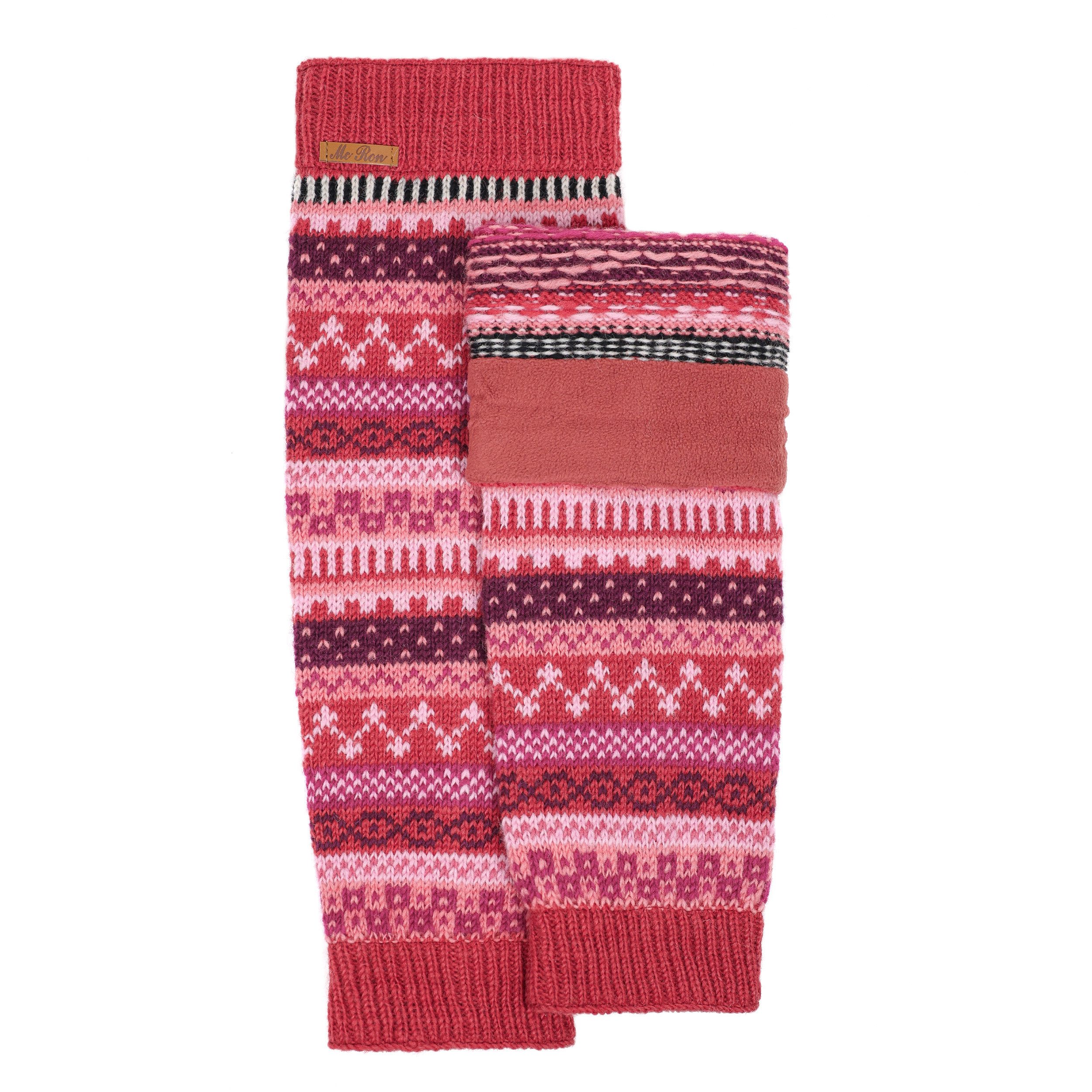 McRon Beinstulpen Gestrickte Stulpen im Norweger Design Modell Maleg, mit Fleeceband