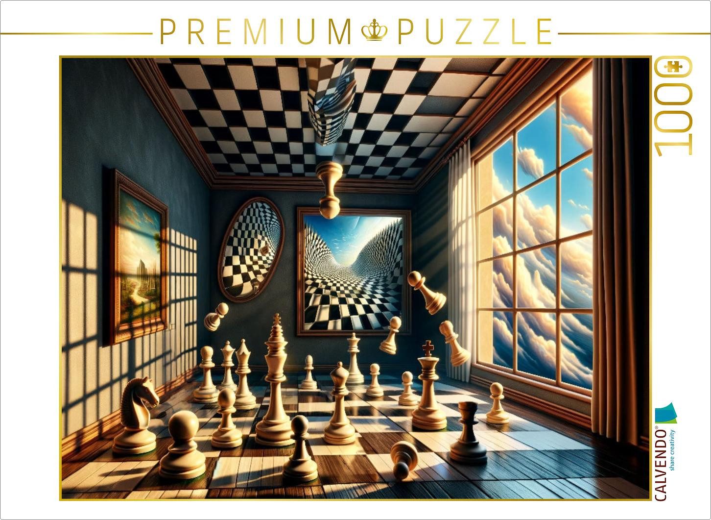 Puzzle CALVENDO Puzzle Schachgeflüster im Raum der Illusionen: Das Spiel, das