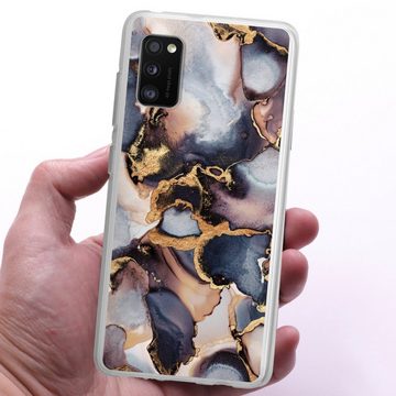 DeinDesign Handyhülle Marmor Elisabeth Fredriksson Farbverlauf Dreamy Ink Grey Gold Print, Samsung Galaxy A41 Silikon Hülle Bumper Case Handy Schutzhülle