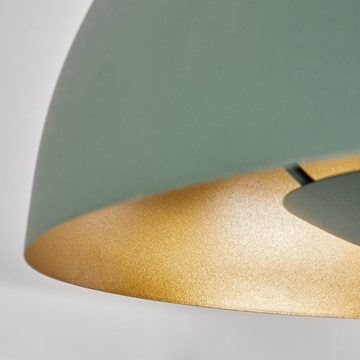 hofstein Deckenleuchte »Roccalvecce« moderne Deckenlampe aus Metall in Grün/Golfarben, ohne Leuchtmittel, runde Leuchte mit Schirm aus Metall (25cm), 1xE27
