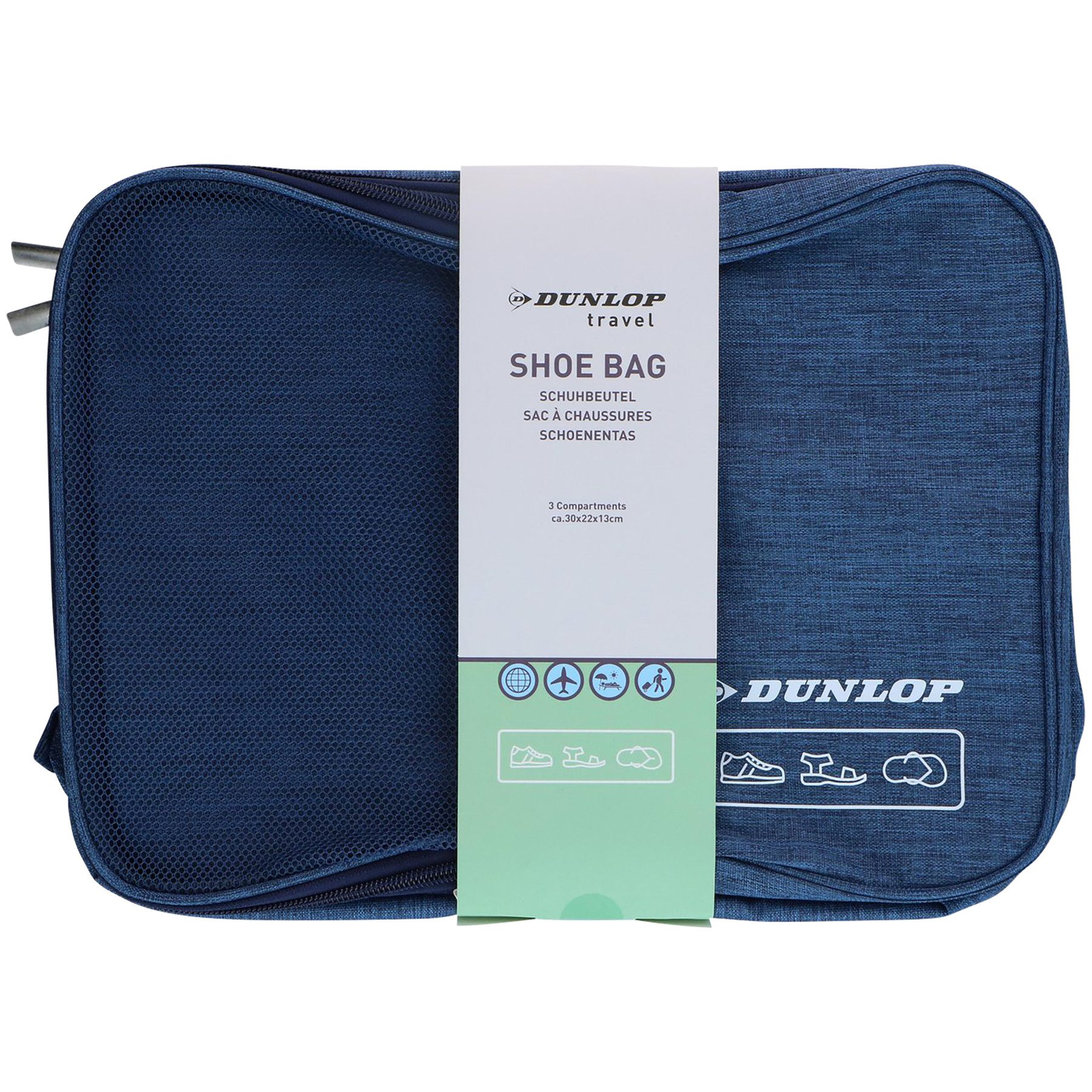 Dunlop Schuhbeutel DUNLOP Schuhtasche, 30x22x13 cm, Schwarz, Grau, Blau
