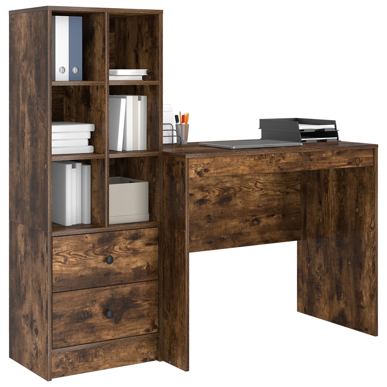 vidaXL Sideboard Schreibtisch mit Stauraum Geräucherte günstig online kaufen