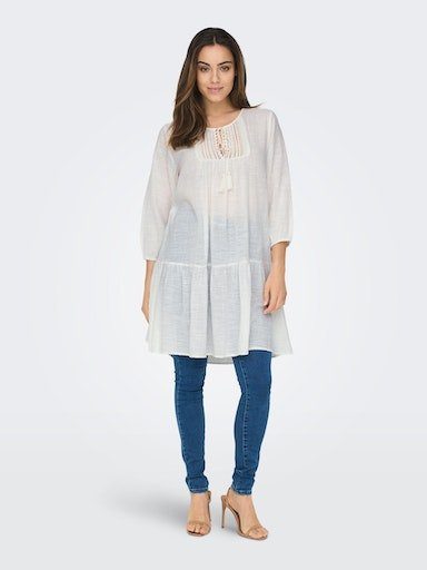 ONLY tunic dress ONLVINNIE LIFE 3/4 LACE TUNIC WVN NOOS can be worn as a mini dress or tunic blouse