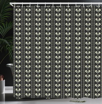 Abakuhaus Duschvorhang Moderner Digitaldruck mit 12 Haken auf Stoff Wasser Resistent Breite 175 cm, Höhe 180 cm, Hellblau Frühlings-Blumen-Blatt