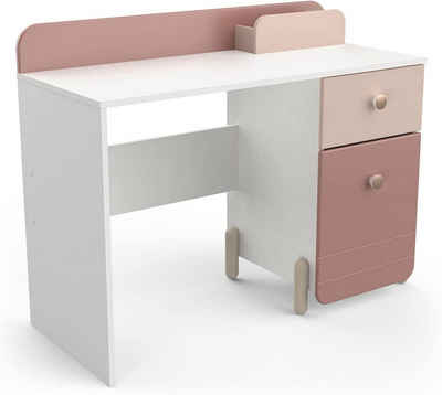 habeig Kinderschreibtisch Kinder Schreibtisch Kindertisch Kindermöbel (Rosa/Weiss #230)
