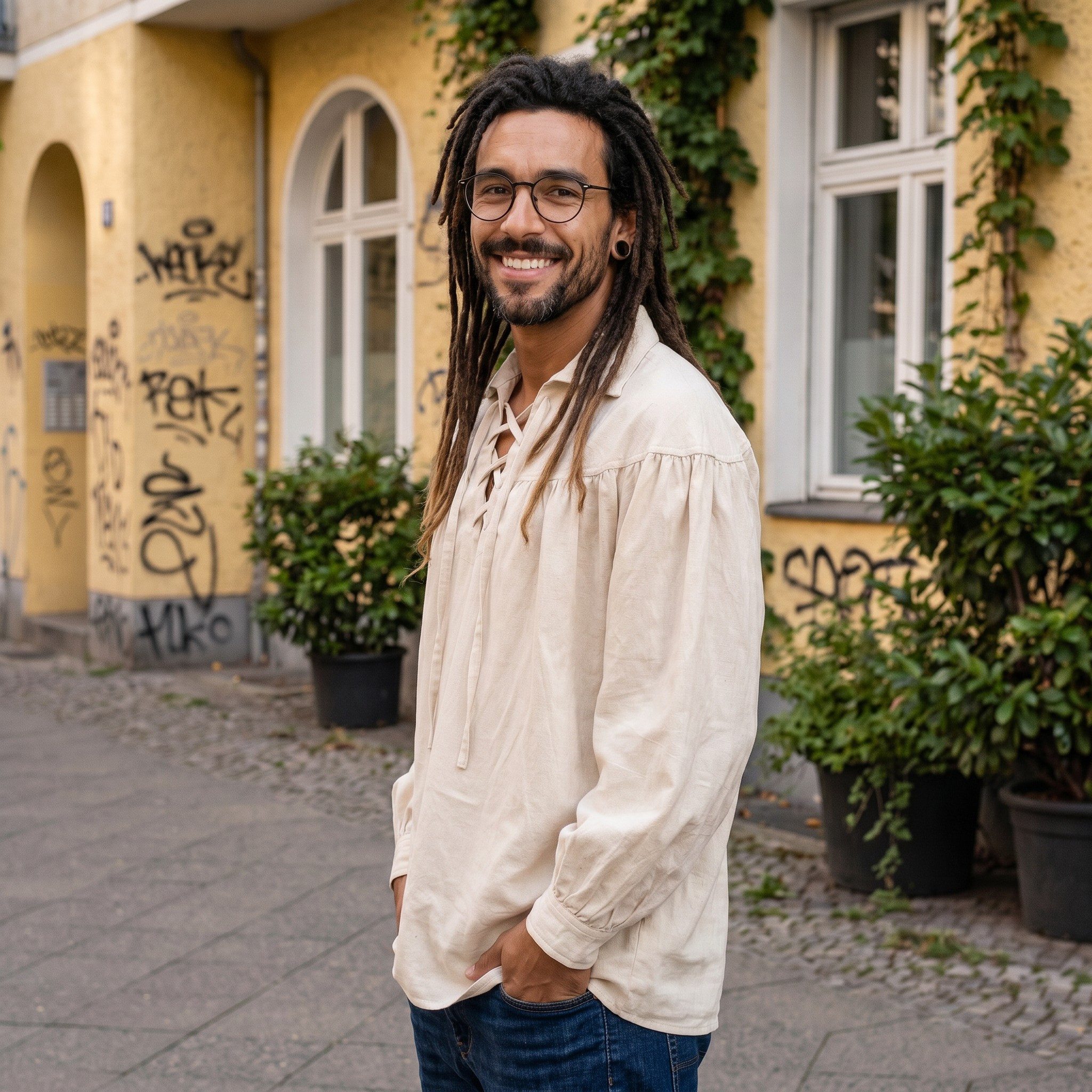 Guru-Shop Hemd & Shirt Schlupfhemd, Freizeithemd, Mittelalterhemd -.. Ethno Style, alternative Bekleidung