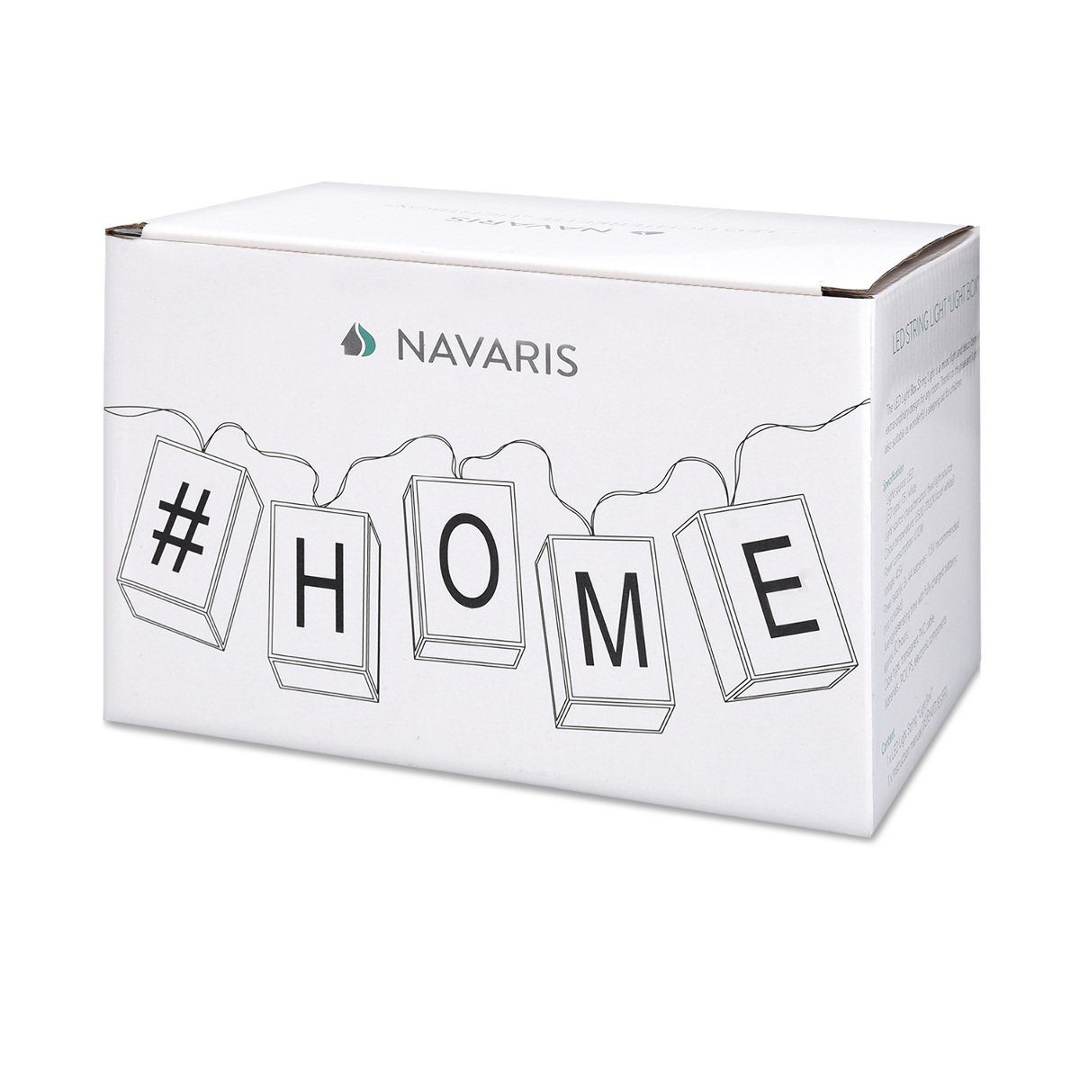 Navaris LED 2,2m, LED Boxen, Buchstaben Lichtbox Leuchtkette, 20 Dekolicht 252