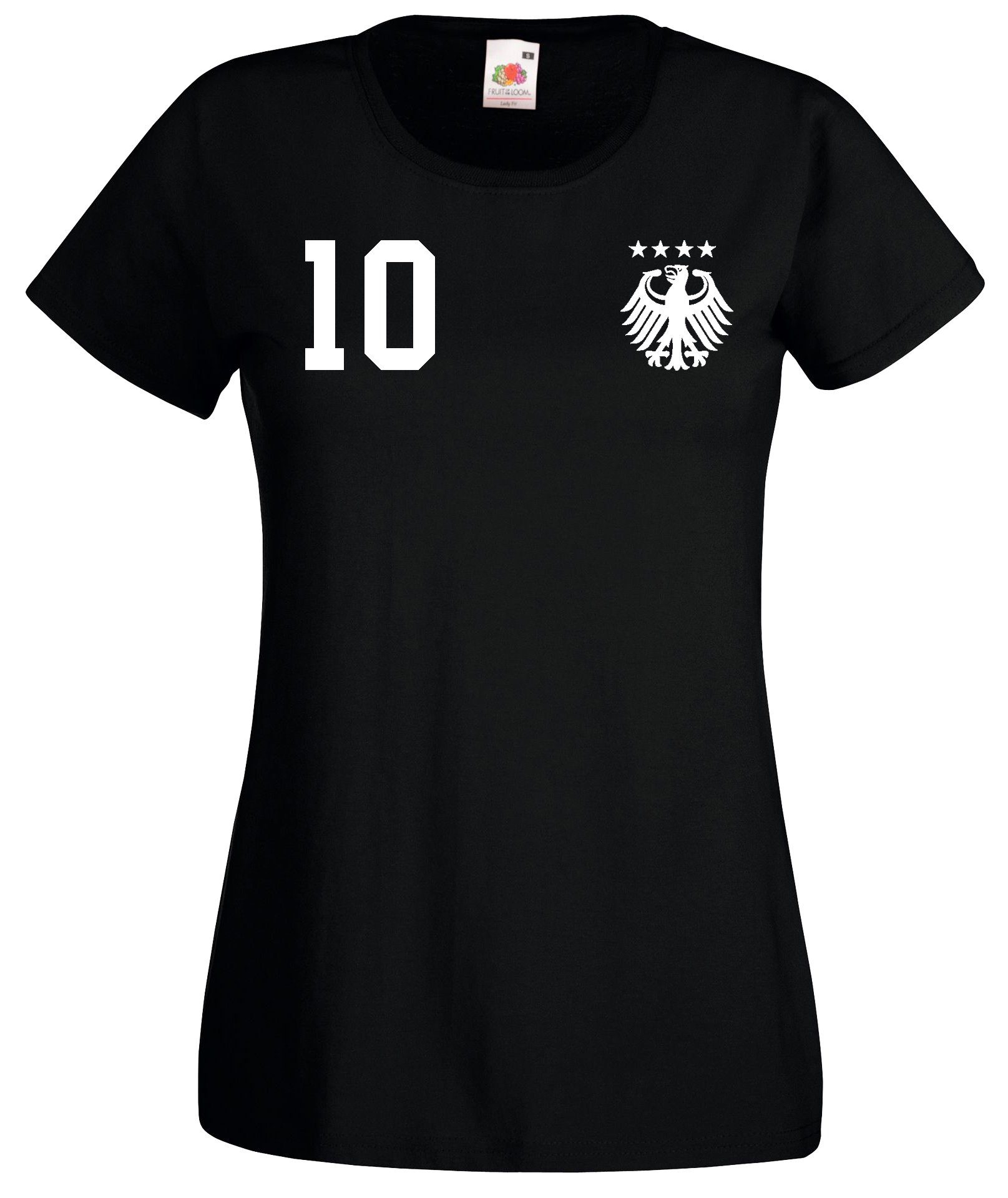 Youth Designz T-Shirt Deutschland Damen T-Shirt mit trendigem Motiv Schwarz