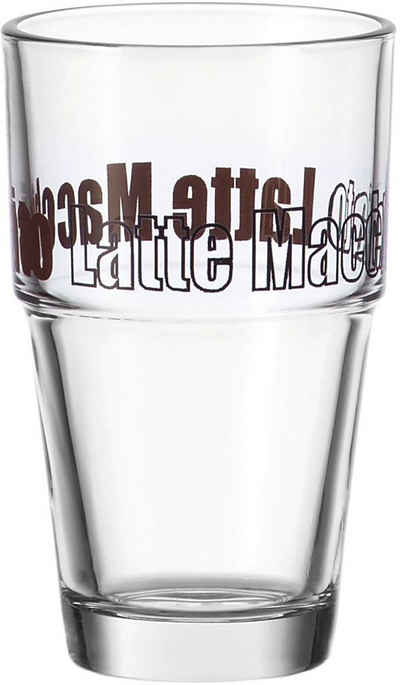 LEONARDO Latte-Macchiato-Glas Solo, Glas, 410 ml, 6-teilig