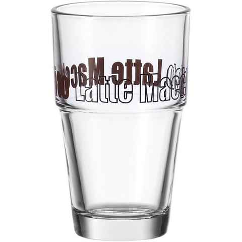 LEONARDO Latte-Macchiato-Glas Solo, Glas, 410 ml, 6-teilig