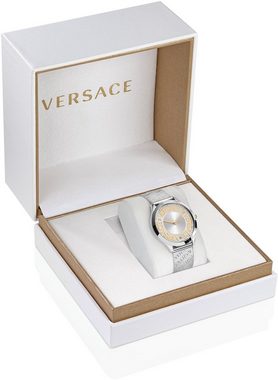 Versace Quarzuhr LOGO HALO, VE2O00422, Armbanduhr, Damenuhr, Saphirglas, Swiss Made, Leuchtzeiger