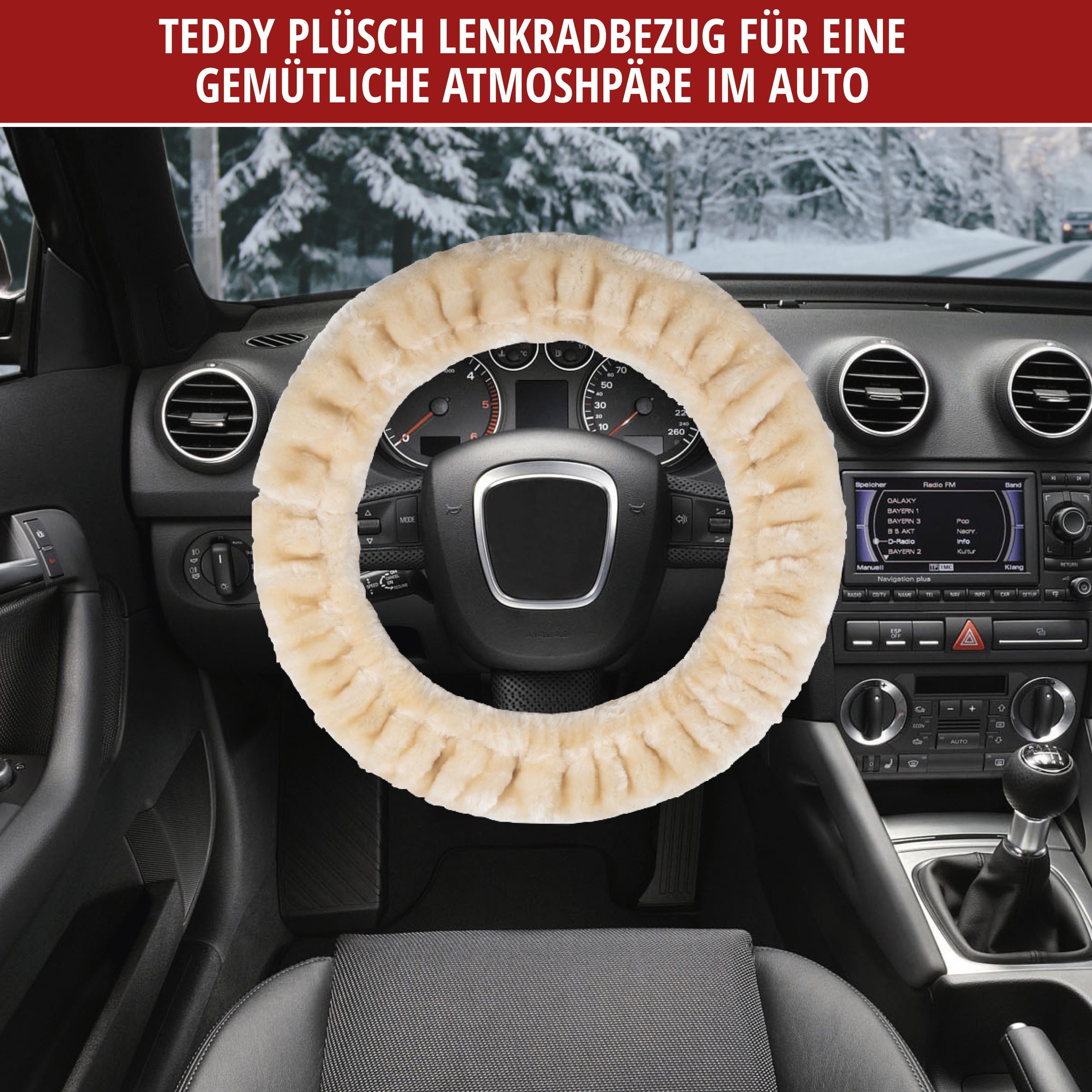 WALSER Steering Wheel Cover, Teddy Bear, (1-piece)