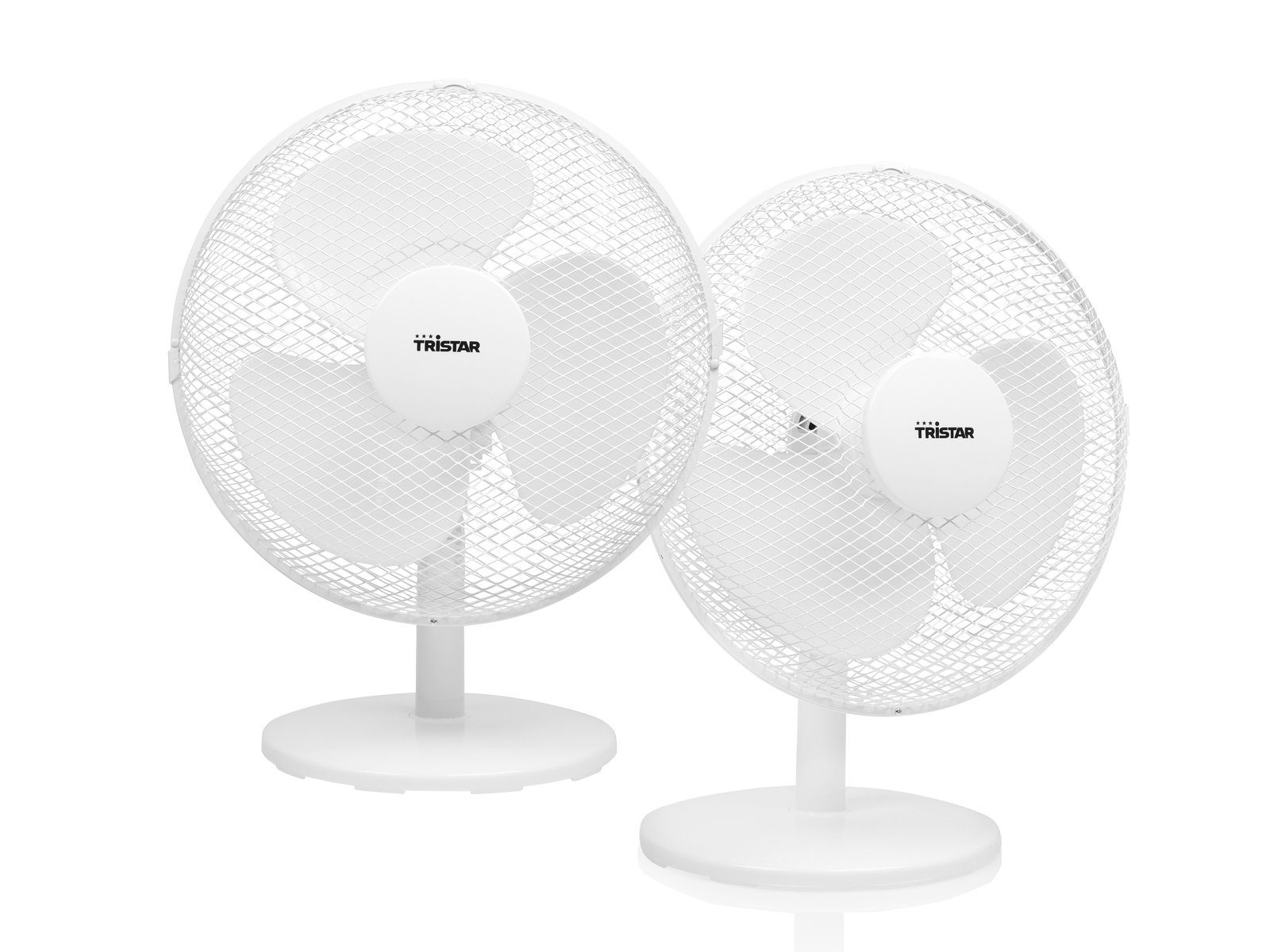 Setpoint Tischventilator, 2er SET kleine Weiß Windmaschine Raumlüfter, Ø30cm leise, mini Tisch-Lüfter