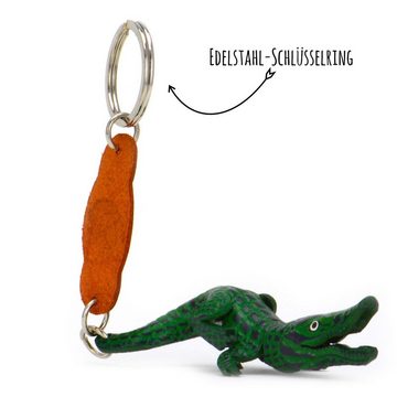 Monkimau Schlüsselanhänger Aligator Schlüsselanhänger Leder Tier Figur (Packung)